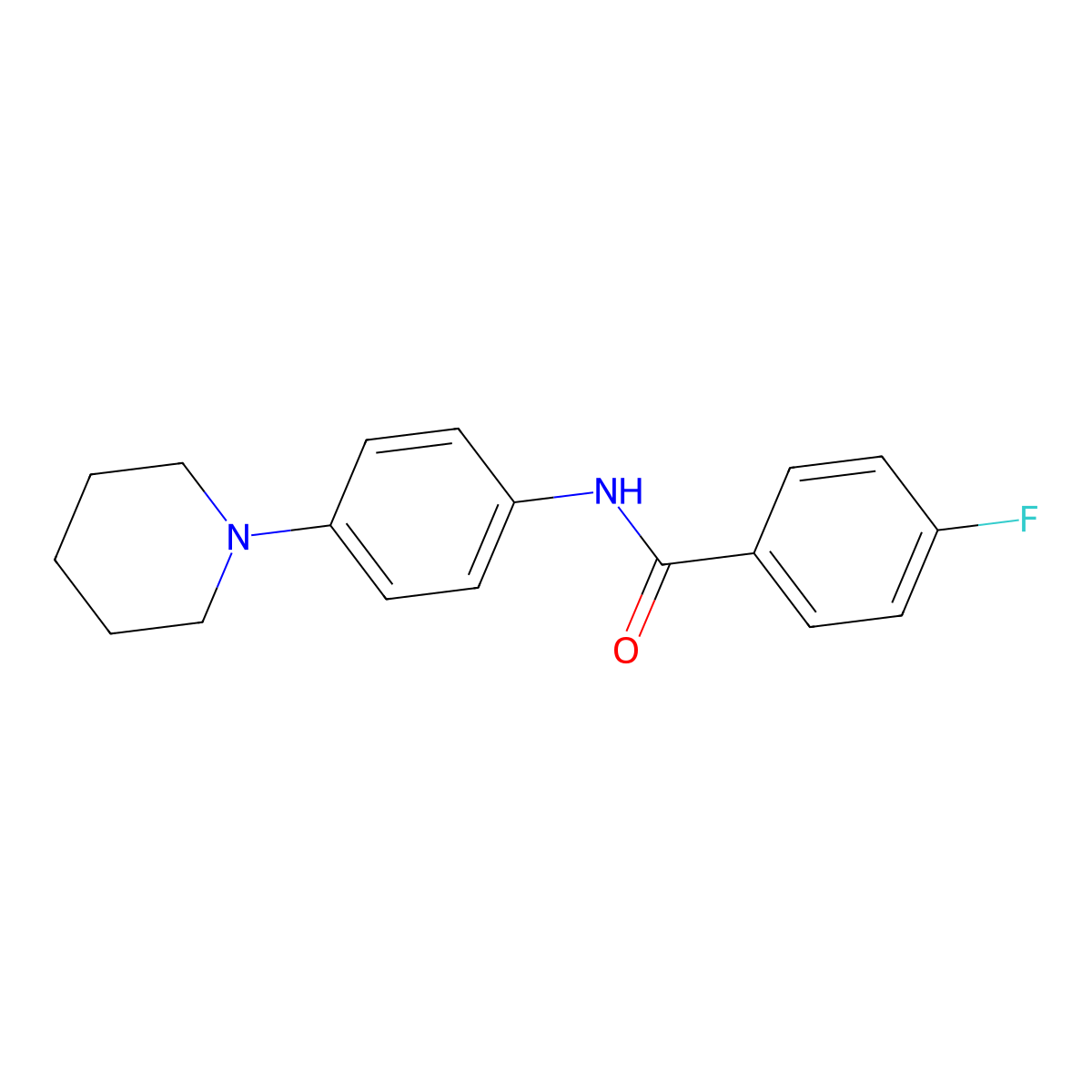 4-fluoro-N-(4-piperidinophenyl)benzenecarboxamide molecular structure, CAS 251096-77-2