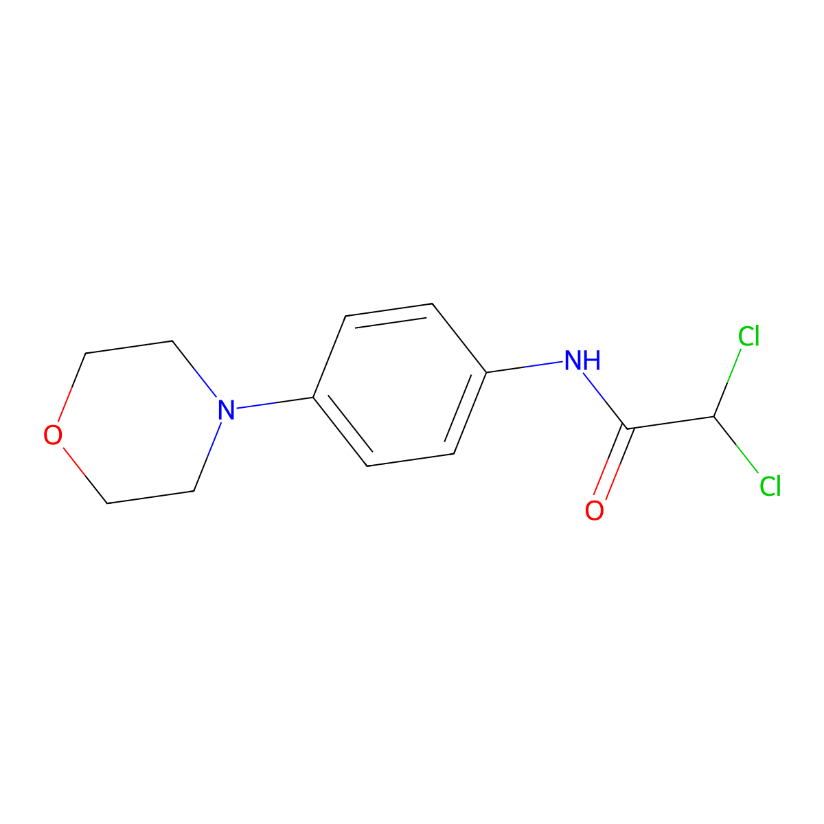 2,2-dichloro-N-(4-morpholinophenyl)acetamide molecular structure, CAS 251096-80-7