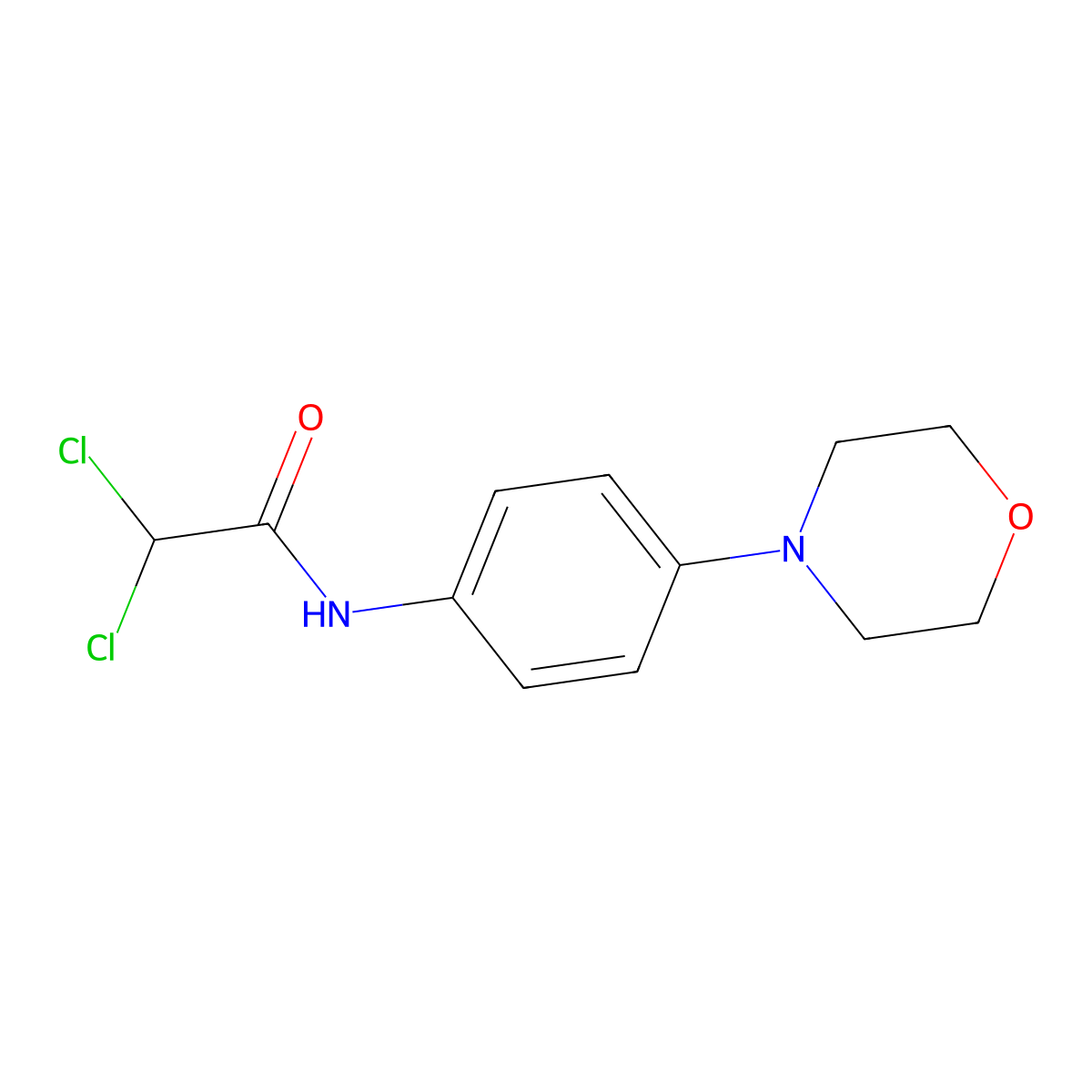 2,2-dichloro-N-(4-morpholinophenyl)acetamide molecular structure, CAS 251096-80-7