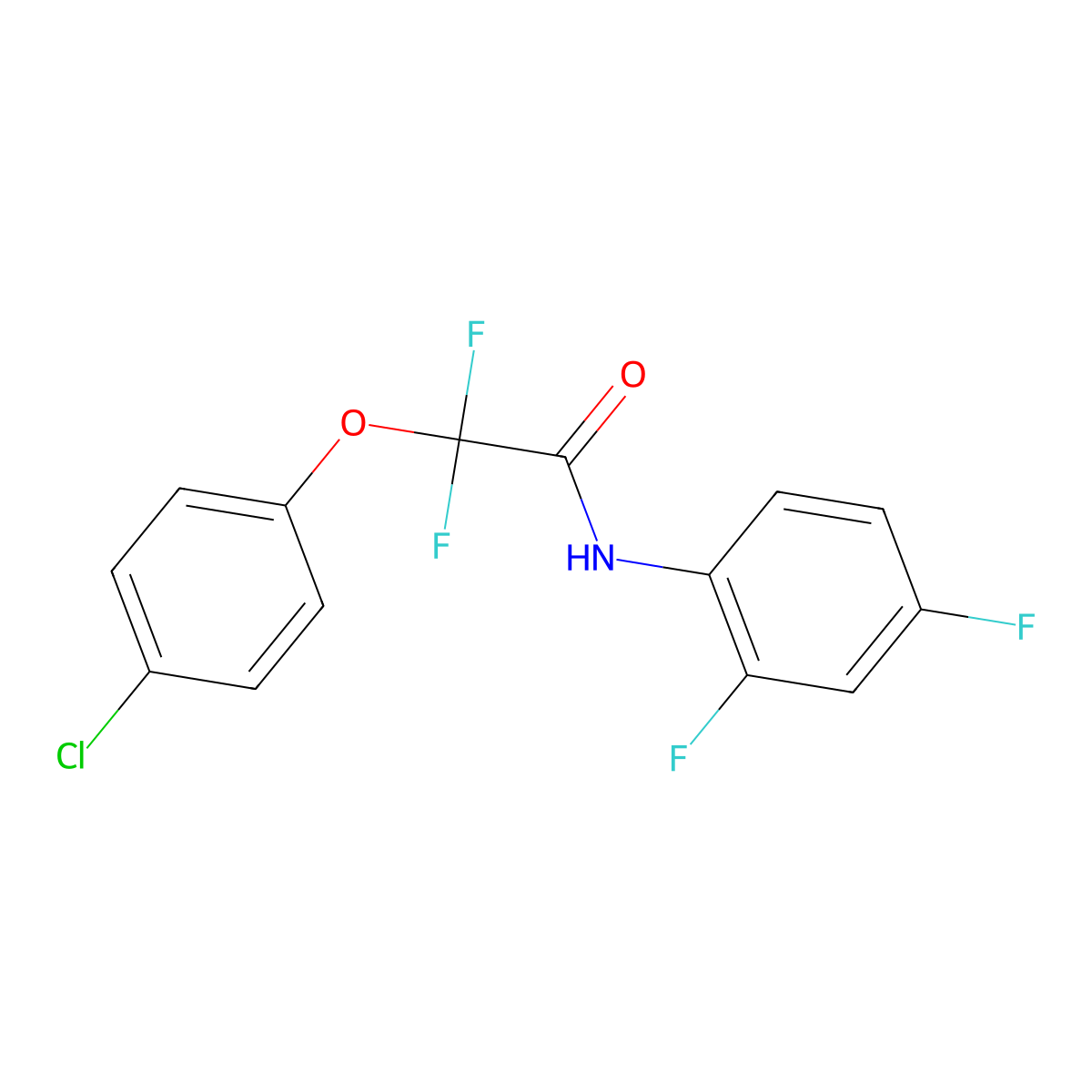2-(4-chlorophenoxy)-N-(2,4-difluorophenyl)-2,2-difluoroacetamide molecular structure, CAS 251096-86-3