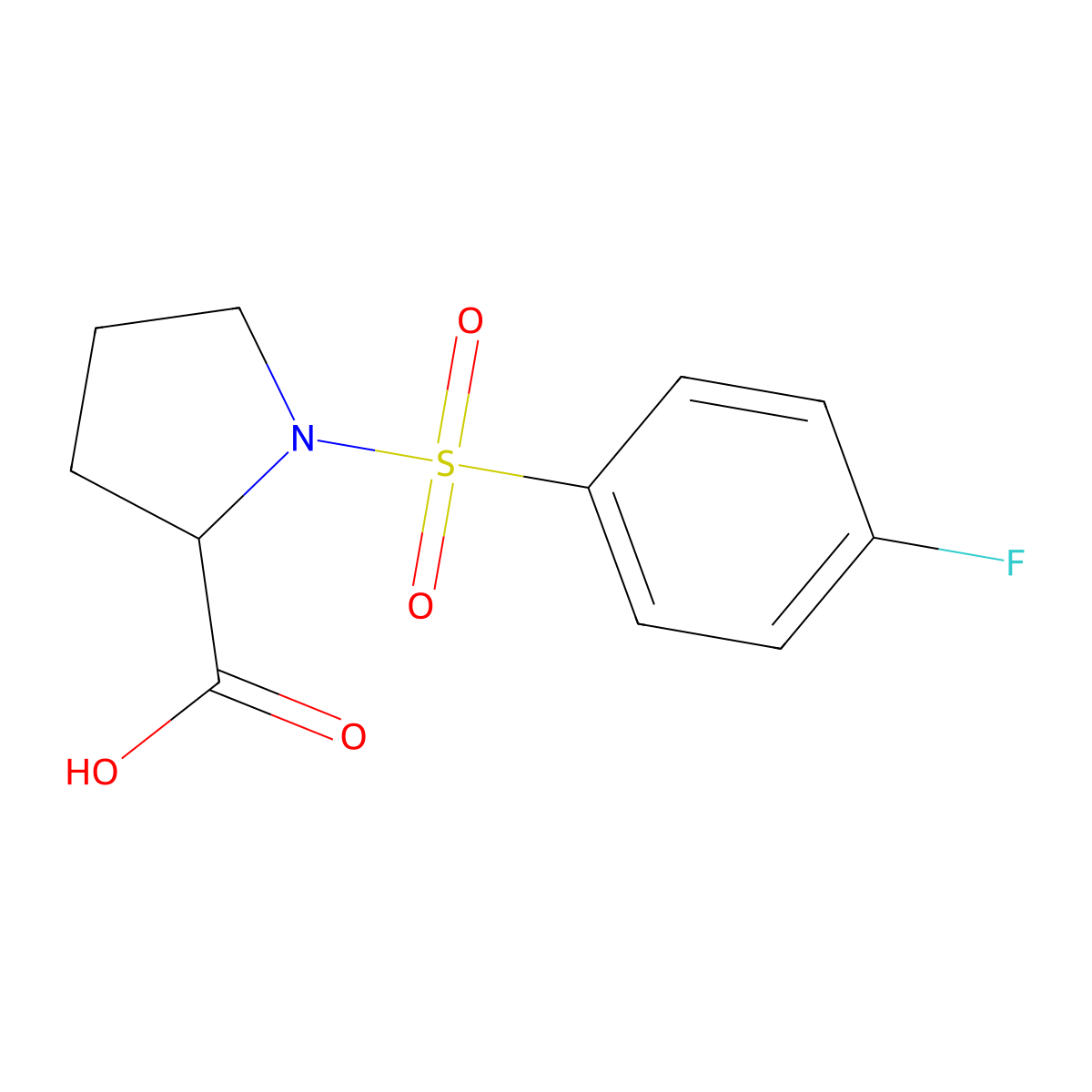 1-(4-Fluorobenzenesulfonyl)pyrrolidine-2-carboxylic acid molecular structure, CAS 251096-96-5