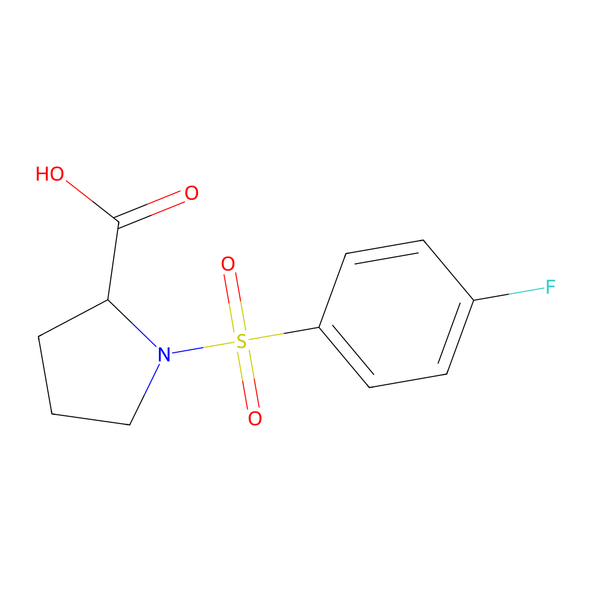 1-(4-Fluorobenzenesulfonyl)pyrrolidine-2-carboxylic acid molecular structure, CAS 251096-96-5