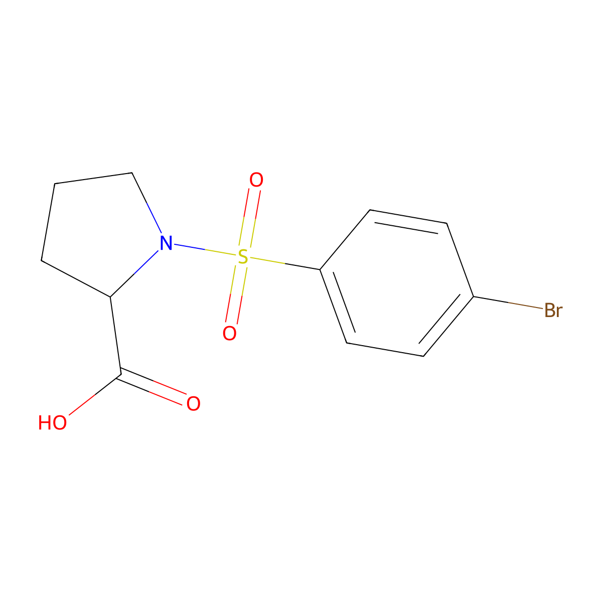 1-[(4-Bromophenyl)sulfonyl]proline molecular structure, CAS 251097-16-2