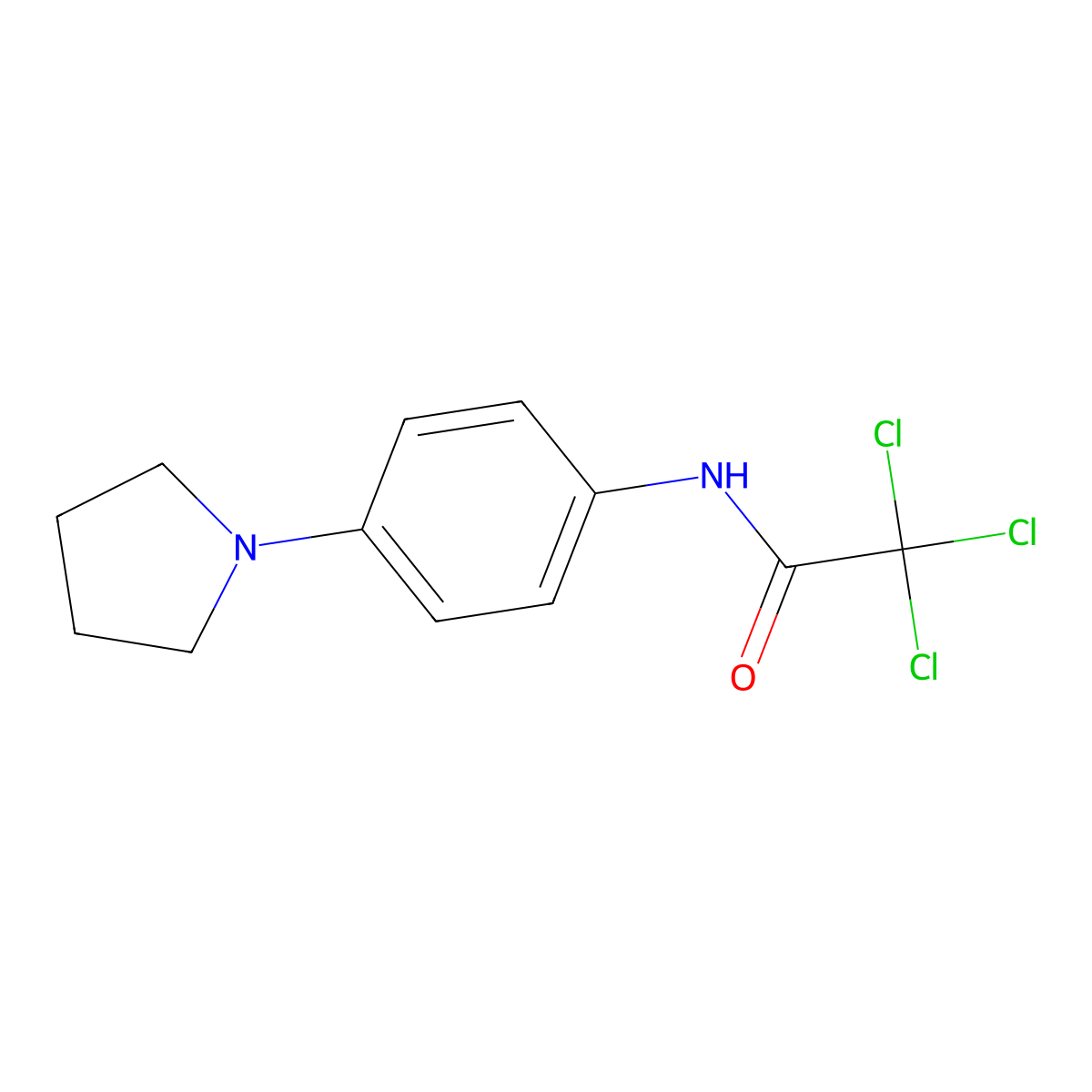2,2,2-trichloro-N-[4-(pyrrolidin-1-yl)phenyl]acetamide molecular structure, CAS 251097-19-5