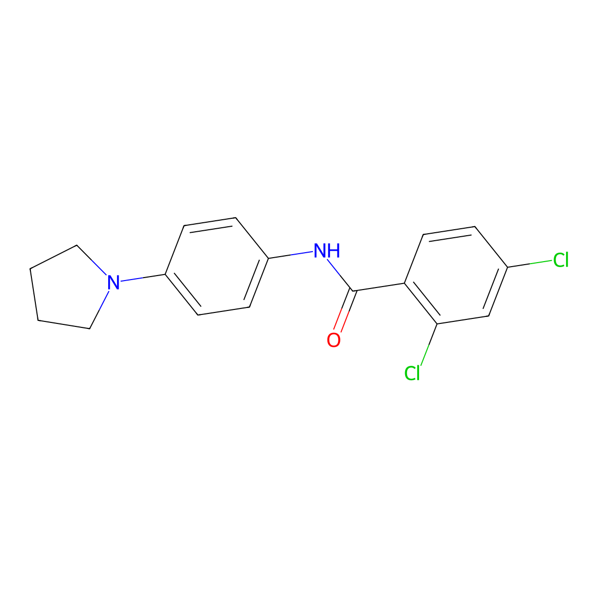 2,4-dichloro-N-(4-pyrrolidin-1-ylphenyl)benzamide molecular structure, CAS 251097-22-0