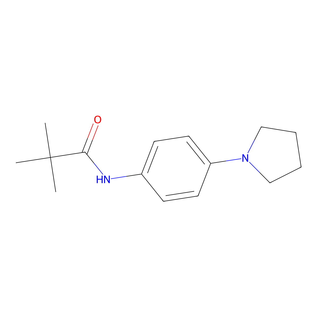 2,2-dimethyl-N-[4-(1-pyrrolidinyl)phenyl]propanamide molecular structure, CAS 251097-24-2