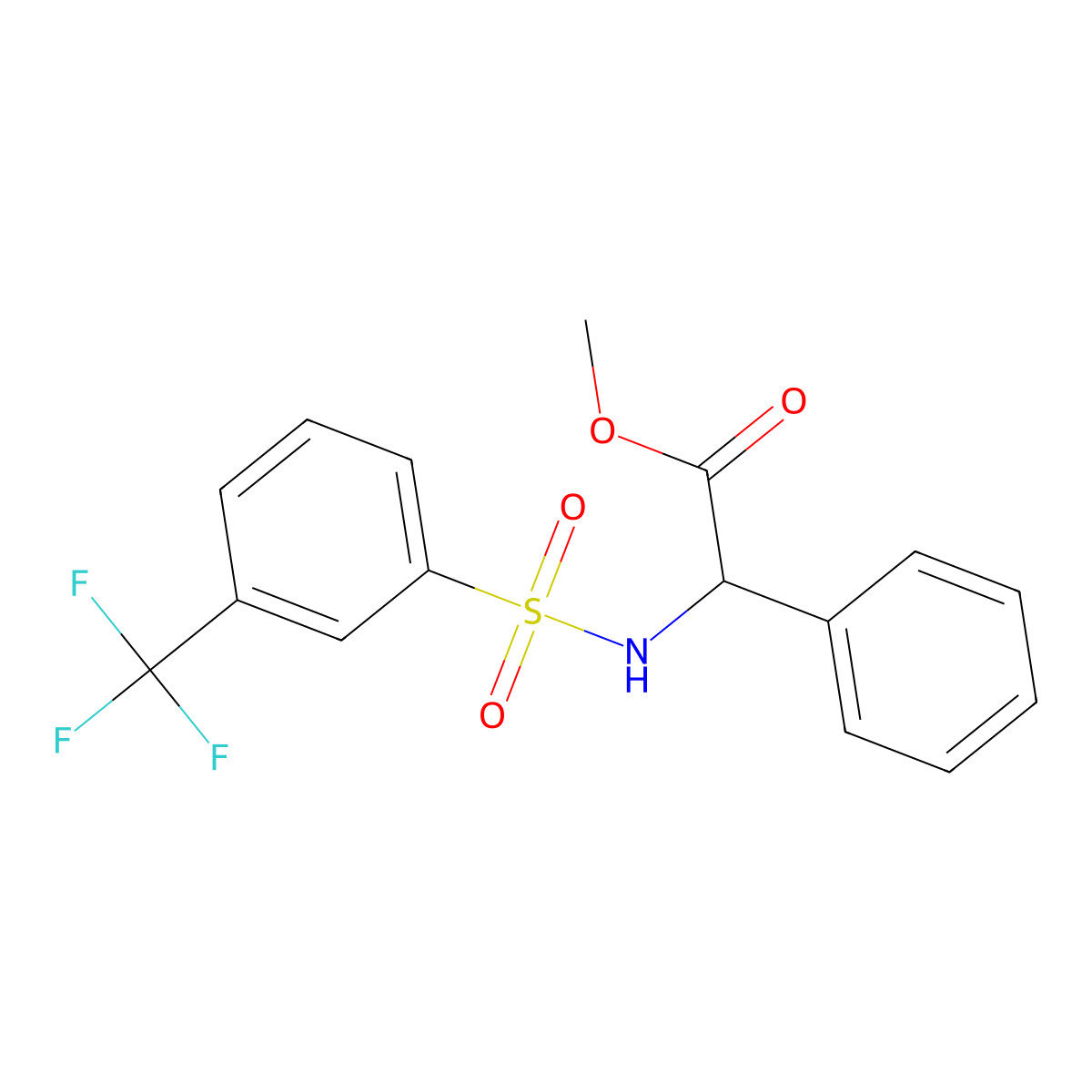Methyl 2-phenyl-2-({[3-(trifluoromethyl)phenyl]sulfonyl}amino)acetate molecular structure, CAS 251097-27-5