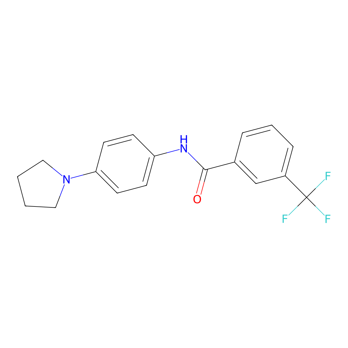 N-[4-(1-pyrrolidinyl)phenyl]-3-(trifluoromethyl)benzenecarboxamide molecular structure, CAS 251097-28-6