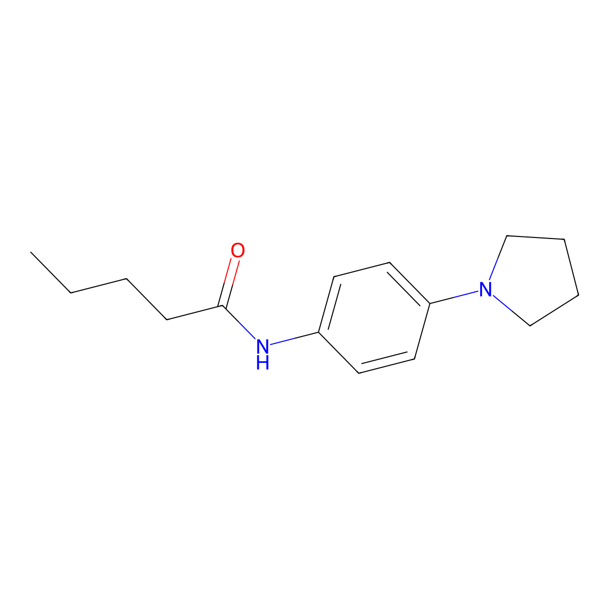 N-[4-(1-pyrrolidinyl)phenyl]pentanamide molecular structure, CAS 251097-31-1