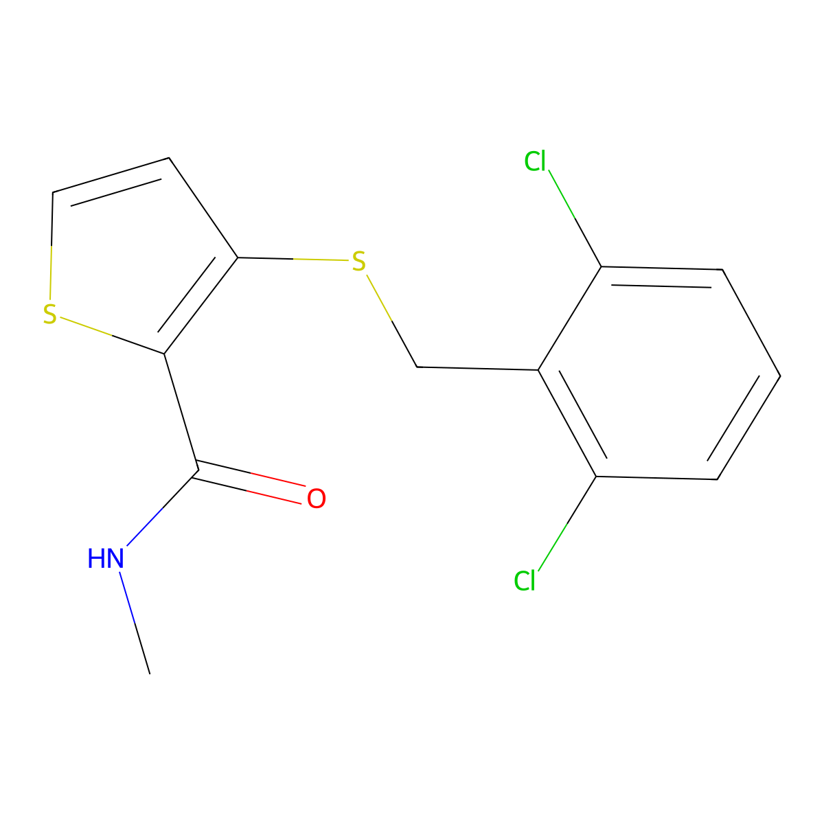 3-[(2,6-dichlorobenzyl)sulfanyl]-N-methyl-2-thiophenecarboxamide molecular structure, CAS 251097-34-4
