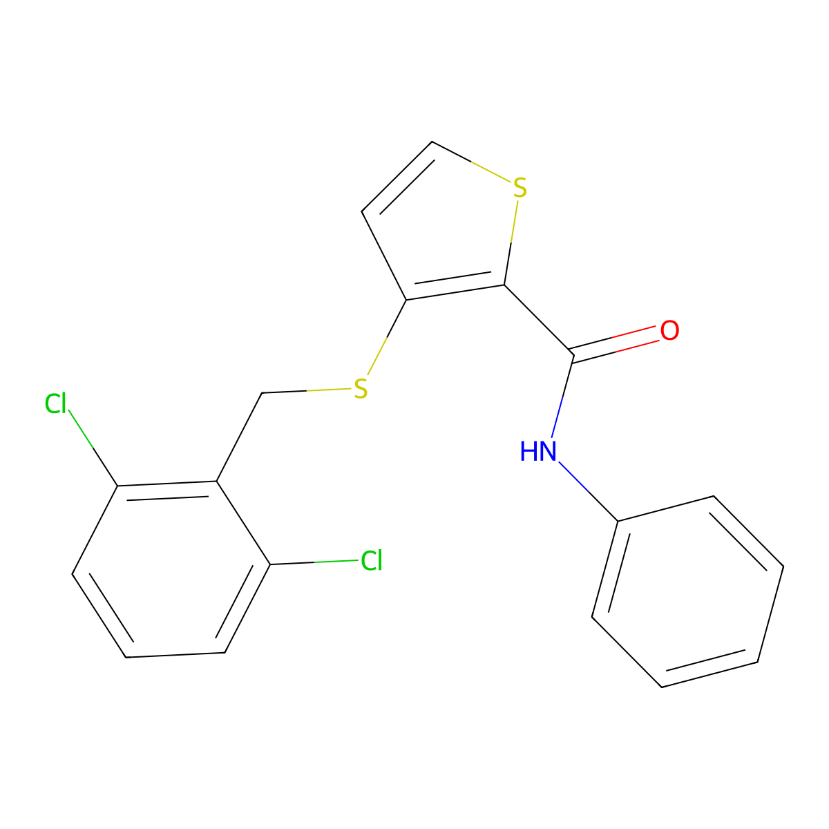 3-[(2,6-dichlorobenzyl)sulfanyl]-N-phenyl-2-thiophenecarboxamide molecular structure, CAS 251097-42-4