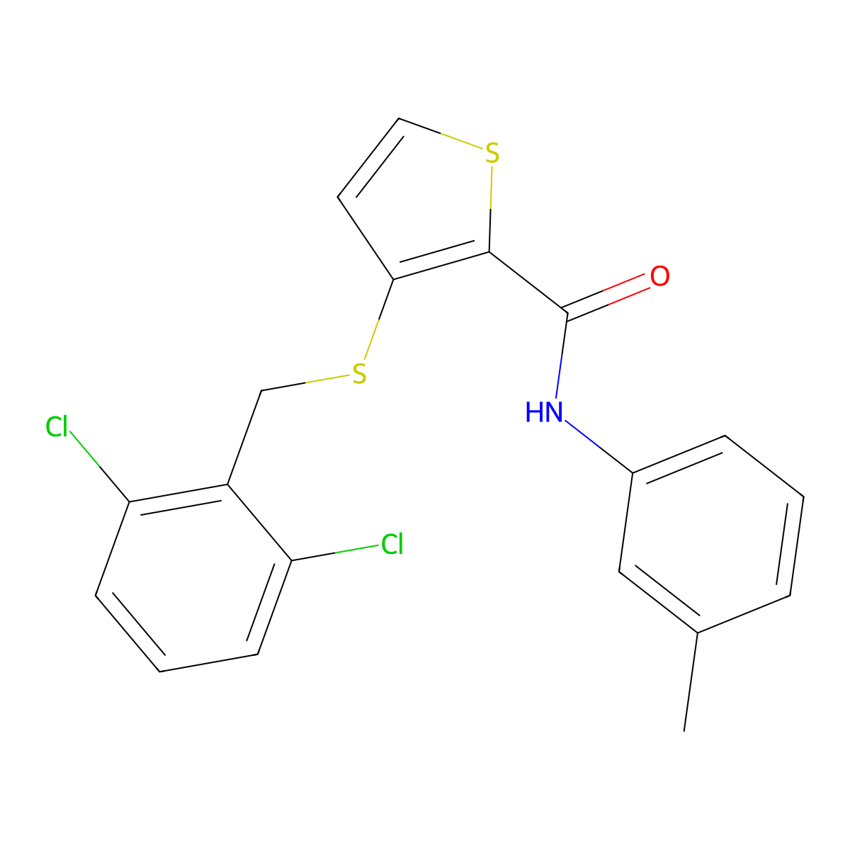 3-[(2,6-dichlorobenzyl)sulfanyl]-N-(3-methylphenyl)-2-thiophenecarboxamide molecular structure, CAS 251097-44-6