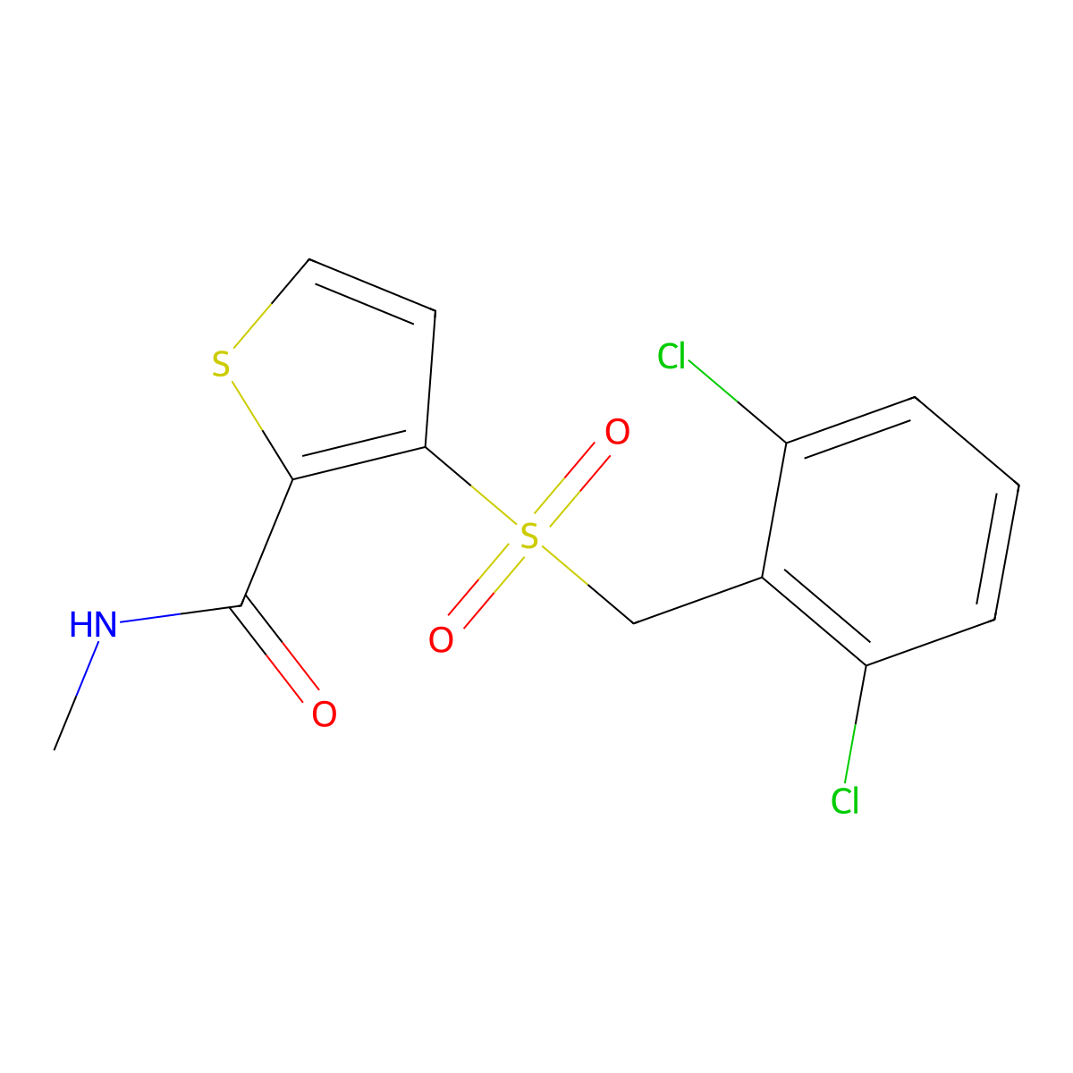 3-[(2,6-dichlorobenzyl)sulfonyl]-N-methyl-2-thiophenecarboxamide molecular structure, CAS 251097-55-9