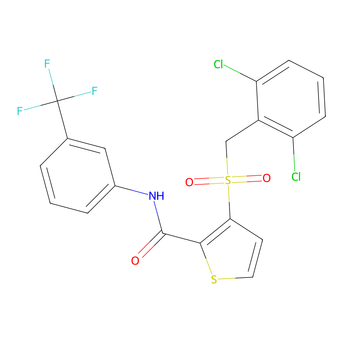 3-[(2,6-dichlorobenzyl)sulfonyl]-N-[3-(trifluoromethyl)phenyl]-2-thiophenecarboxamide molecular structure, CAS 251097-57-1