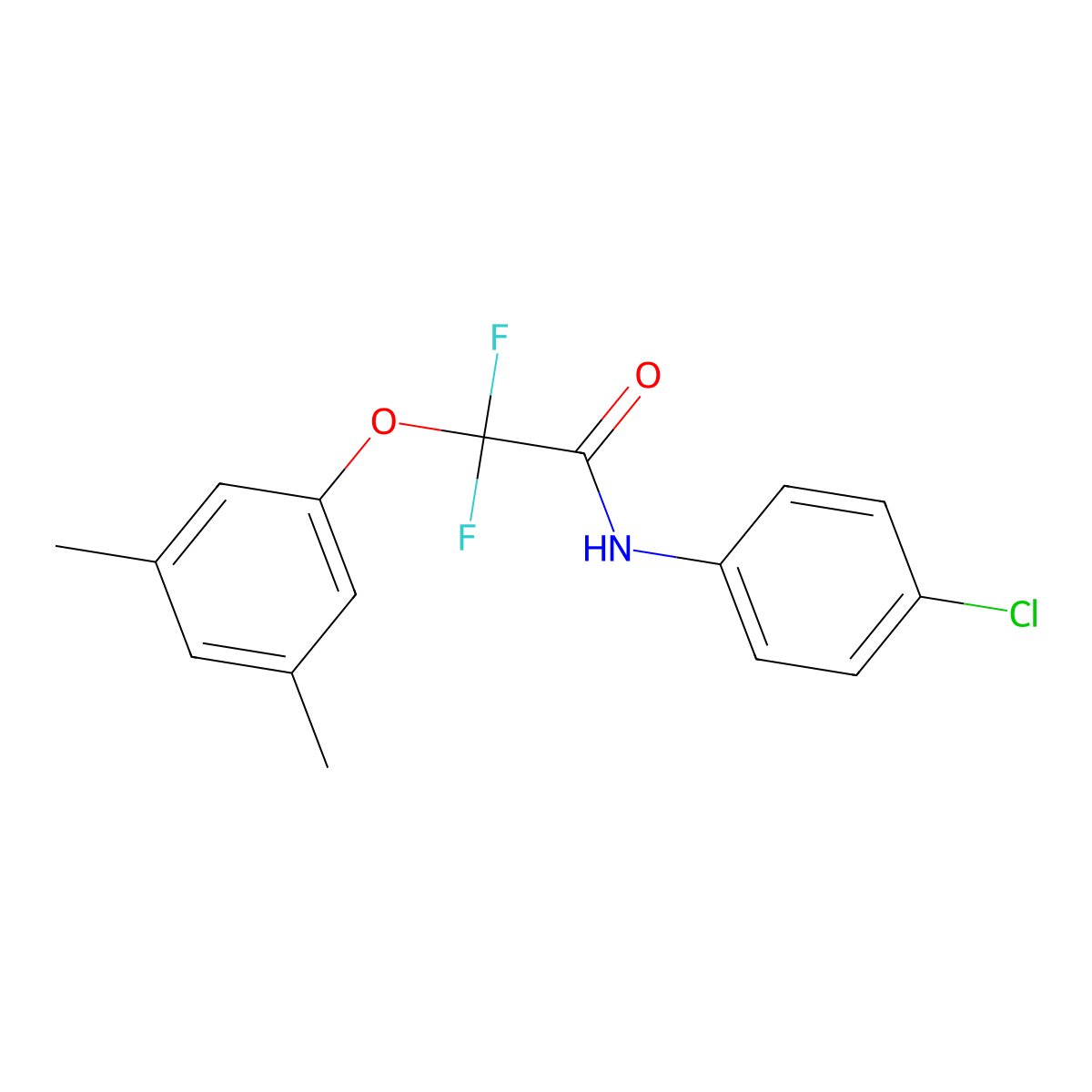 N-(4-chlorophenyl)-2-(3,5-dimethylphenoxy)-2,2-difluoroacetamide molecular structure, CAS 251097-61-7