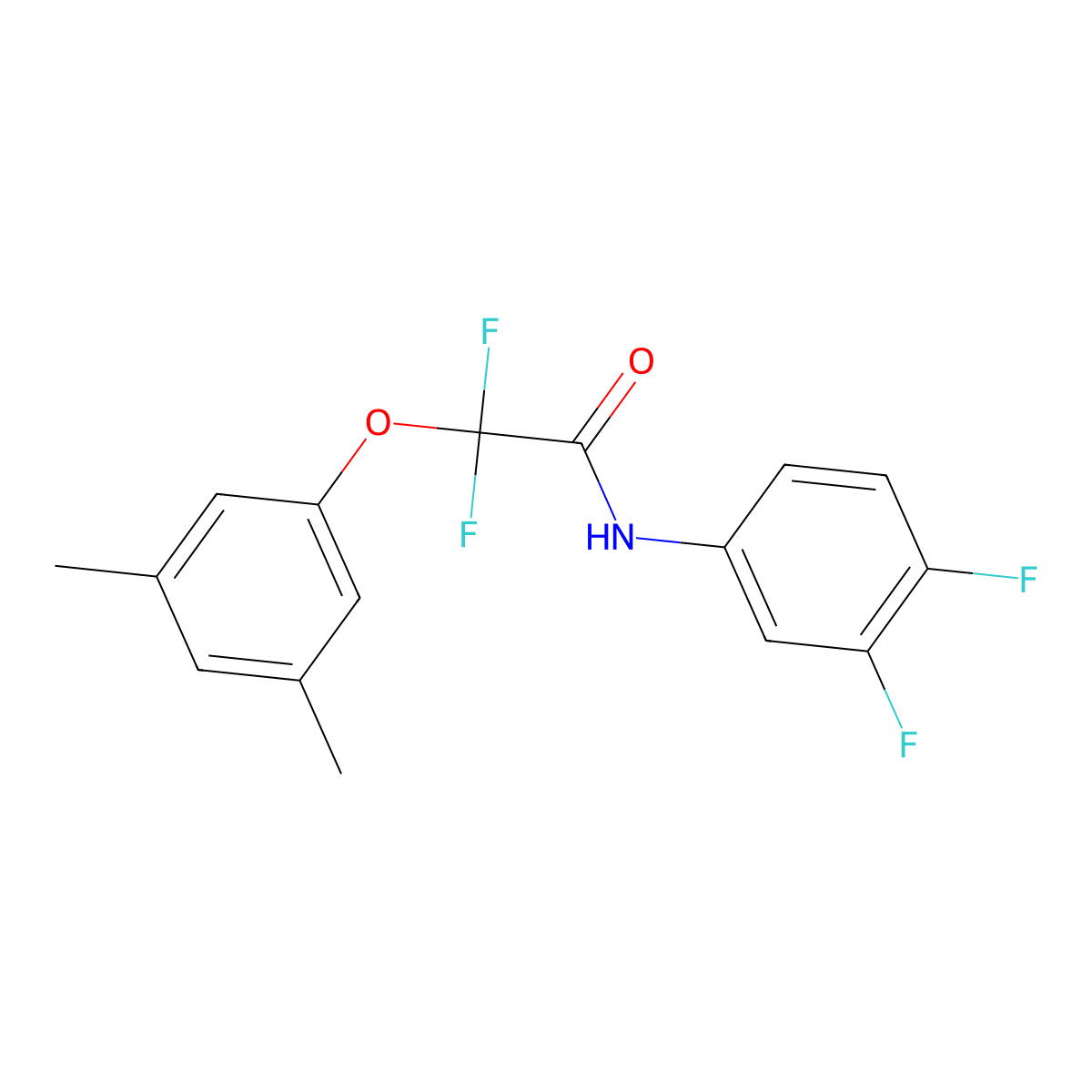 N-(3,4-difluorophenyl)-2-(3,5-dimethylphenoxy)-2,2-difluoroacetamide molecular structure, CAS 251097-63-9