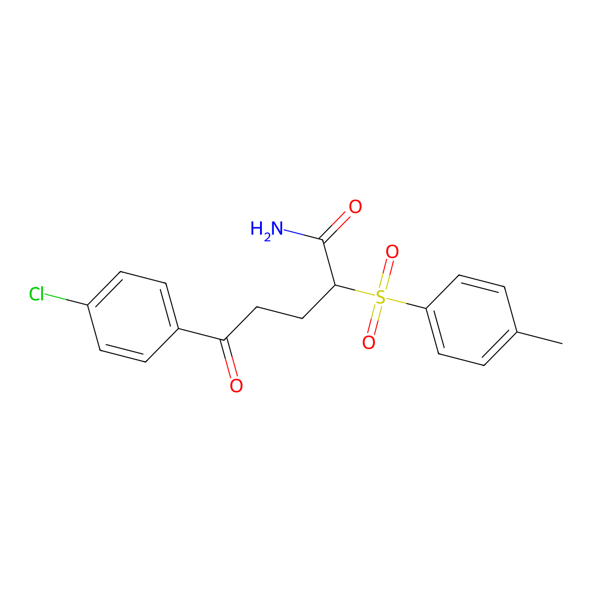 5-(4-Chlorophenyl)-2-[(4-methylphenyl)sulfonyl]-5-oxopentanamide molecular structure, CAS 251097-70-8