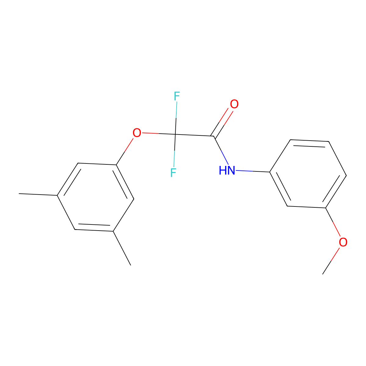 2-(3,5-dimethylphenoxy)-2,2-difluoro-N-(3-methoxyphenyl)acetamide molecular structure, CAS 251097-71-9