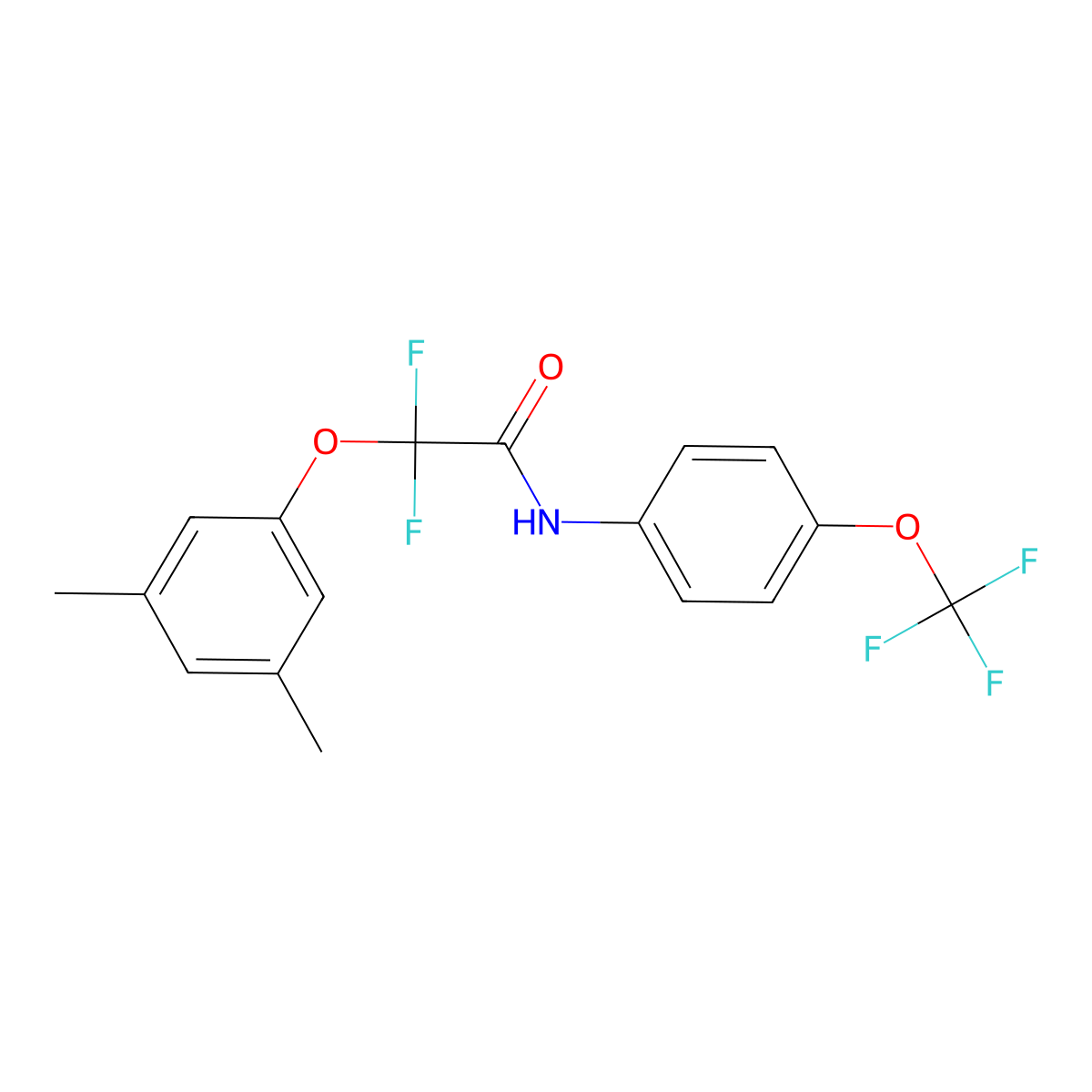 2-(3,5-dimethylphenoxy)-2,2-difluoro-N-[4-(trifluoromethoxy)phenyl]acetamide molecular structure, CAS 251097-75-3