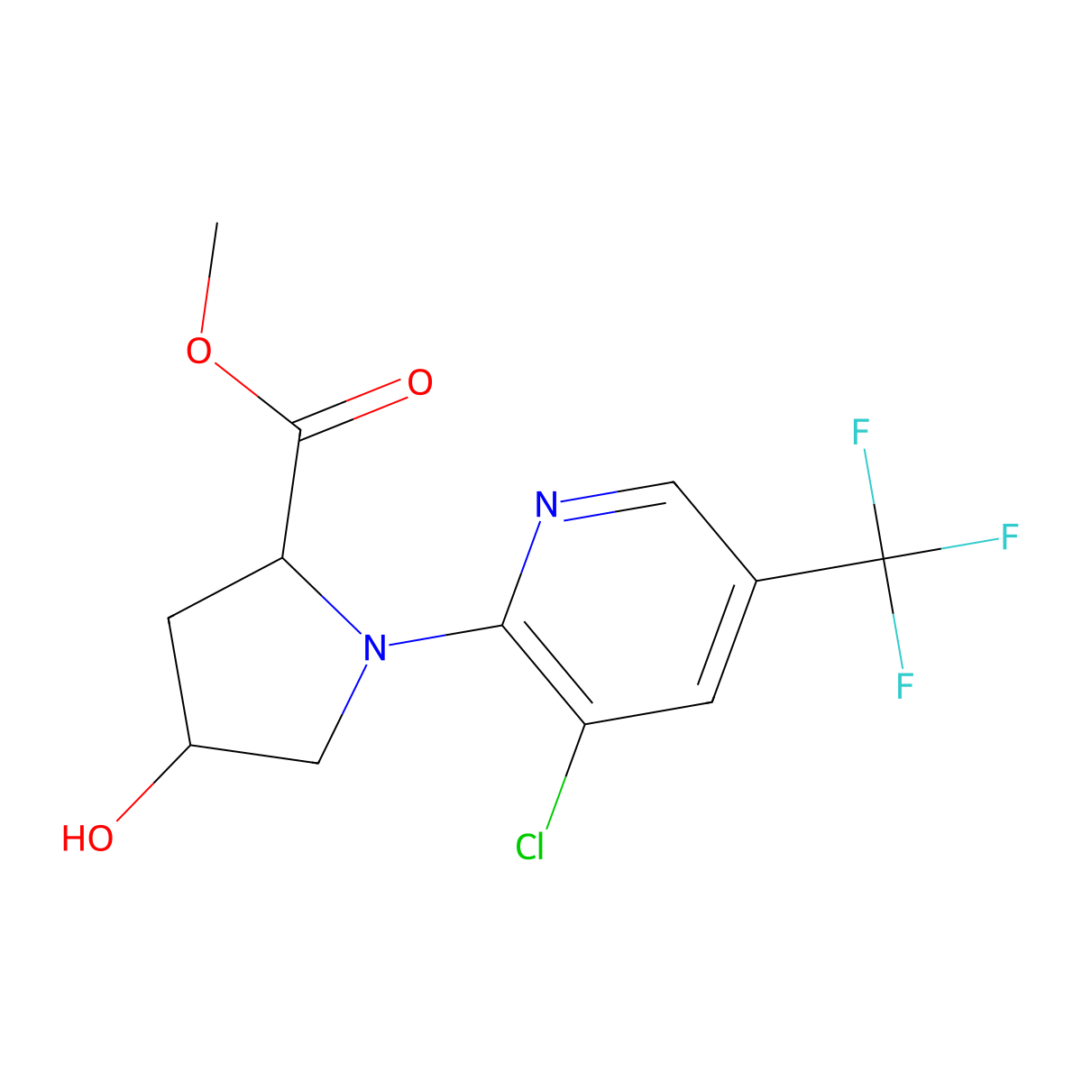 Methyl 1-[3-chloro-5-(trifluoromethyl)-2-pyridinyl]-4-hydroxy-2-pyrrolidinecarboxylate molecular structure, CAS 251097-80-0