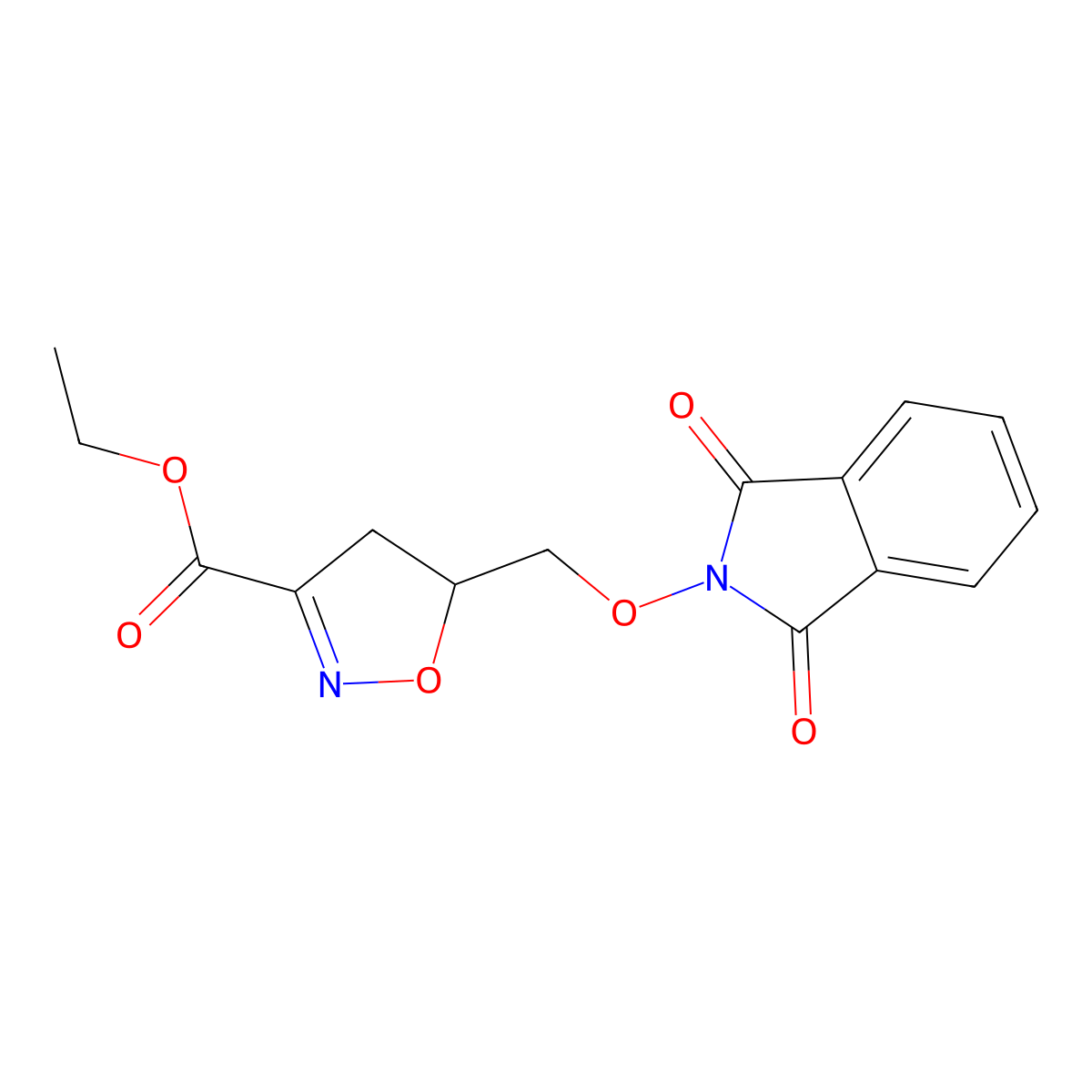 ethyl 5-{[(1,3-dioxo-1,3-dihydro-2H-isoindol-2-yl)oxy]methyl}-4,5-dihydro-3-isoxazolecarboxylate molecular structure, CAS 251097-81-1