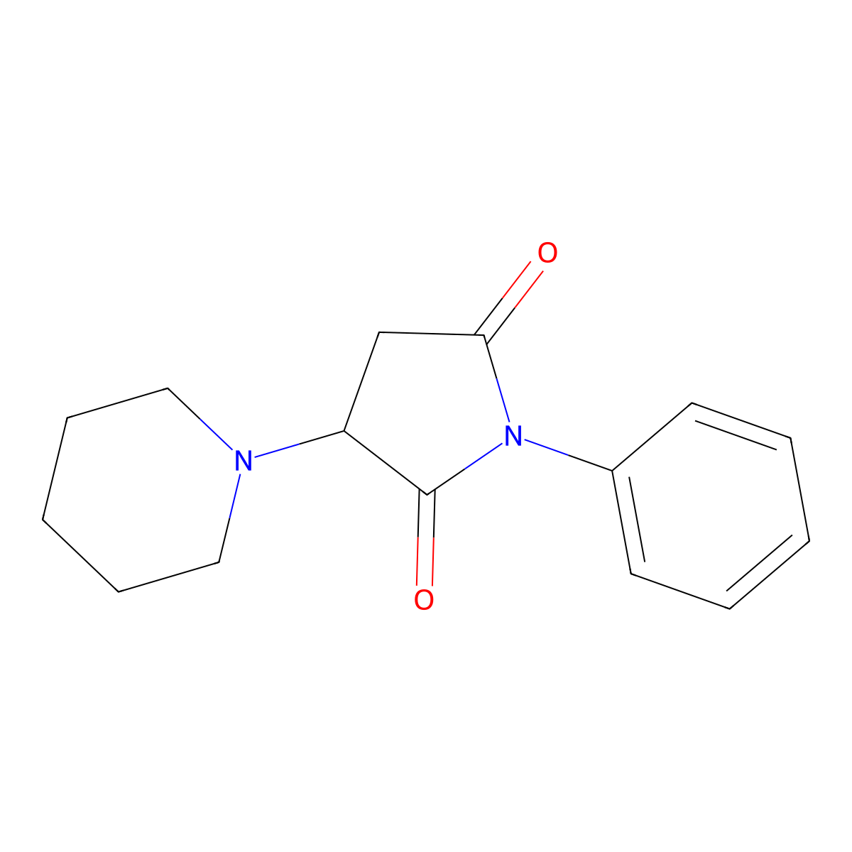 N-Phenyl-2-piperidinosuccinimide molecular structure, CAS 25110-41-2