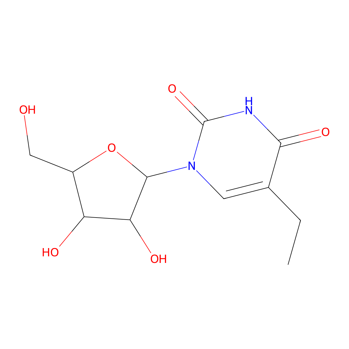5-Ethyluridine molecular structure, CAS 25110-76-3