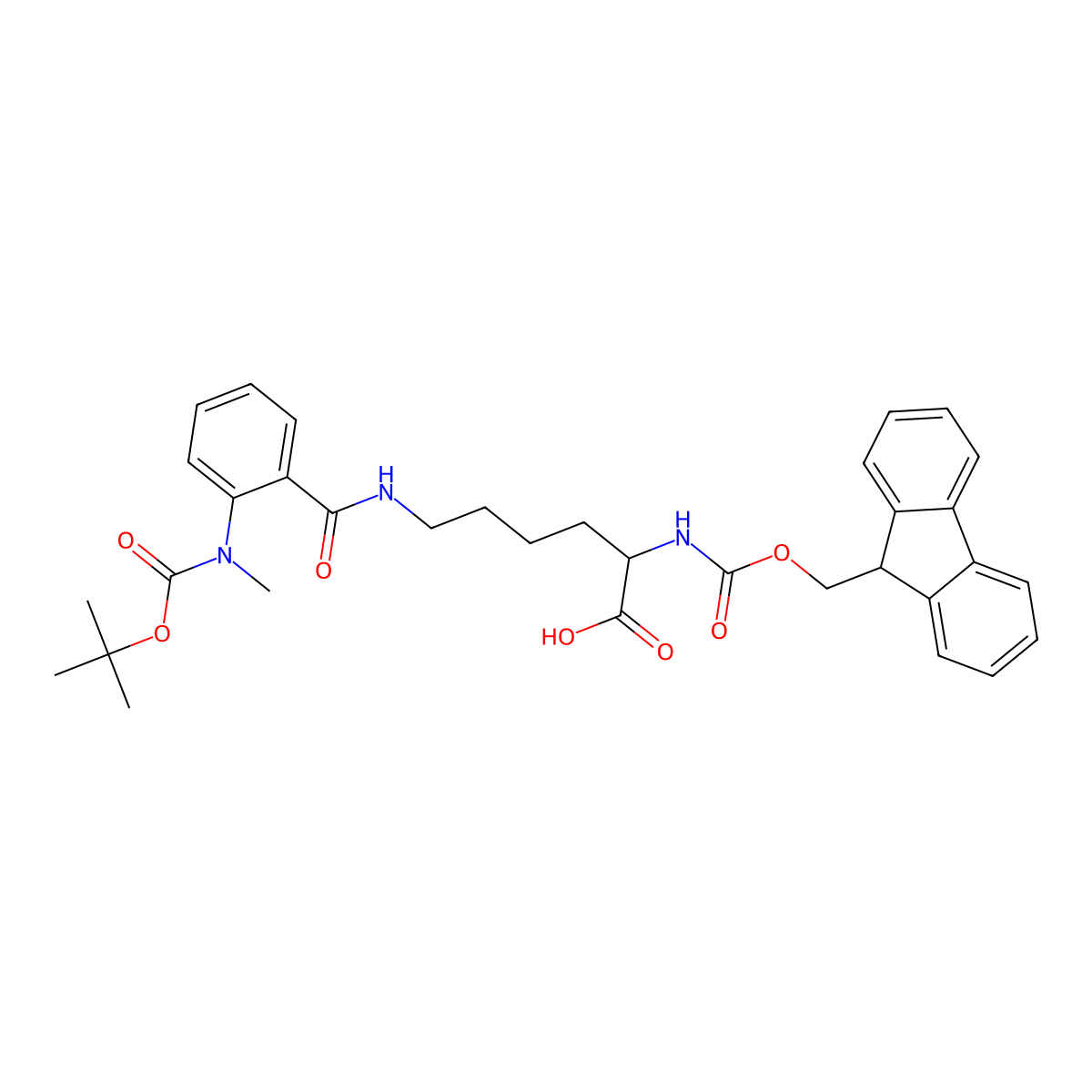 Fmoc-Lys(N-Me-Abz-Boc)-OH molecular structure, CAS 251103-43-2