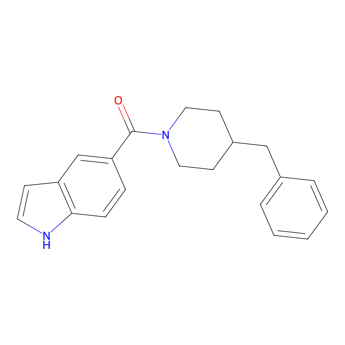 (4-benzylpiperidin-1-yl)(1H-indol-5-yl)methanone molecular structure, CAS 251106-46-4