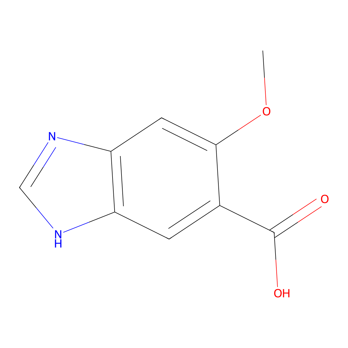 5-Methoxy-1H-benzimidazole-6-carboxylic acid molecular structure, CAS 251107-27-4