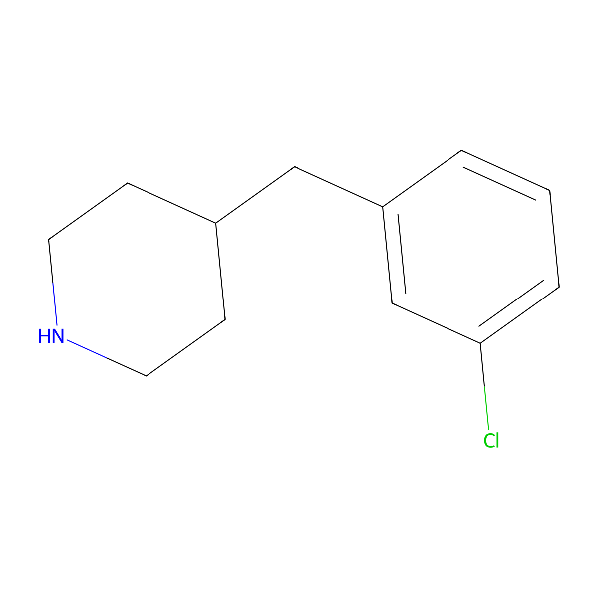 4-(3-Chlorobenzyl)piperidine molecular structure, CAS 251107-31-0