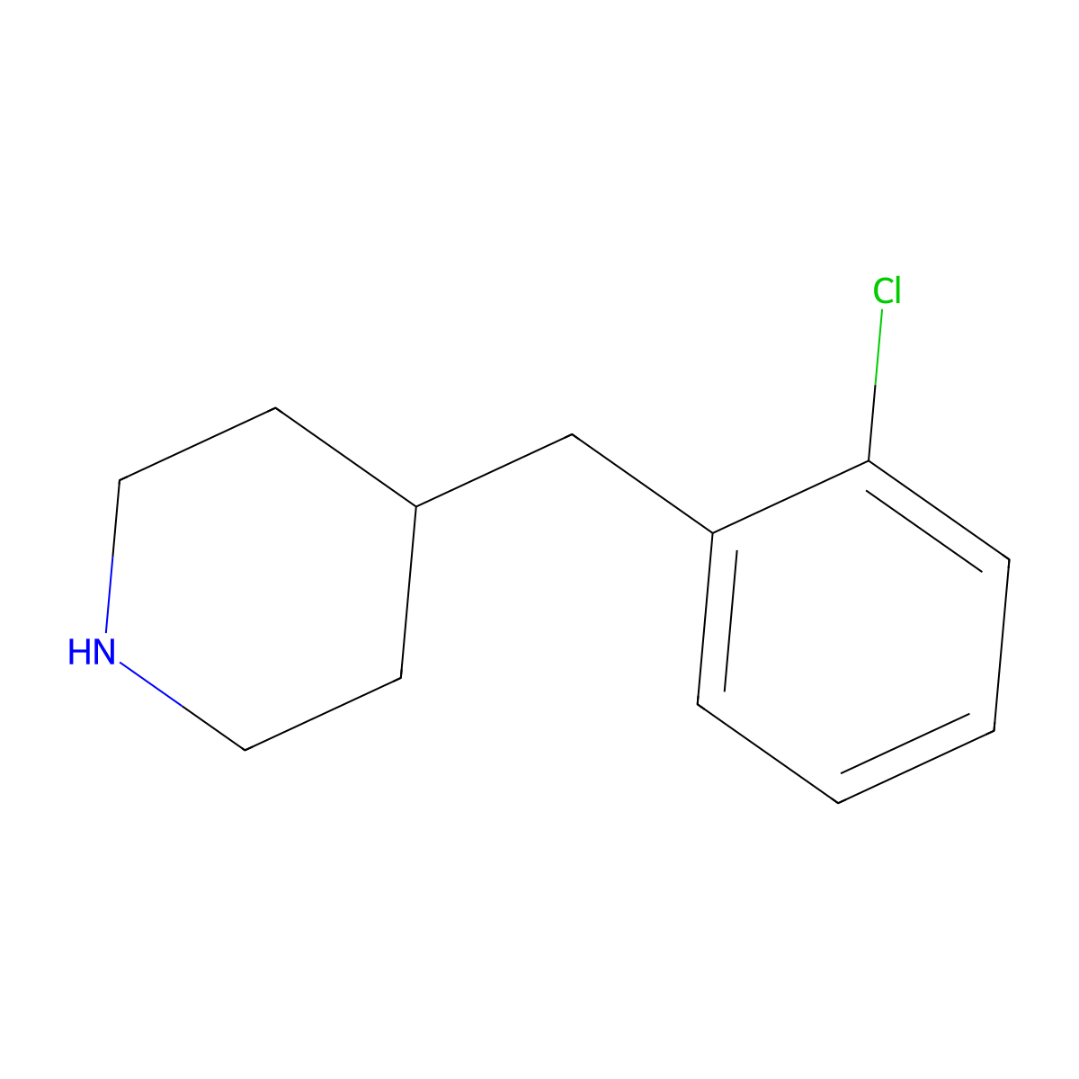 4-(2-Chlorobenzyl)piperidine molecular structure, CAS 251107-32-1