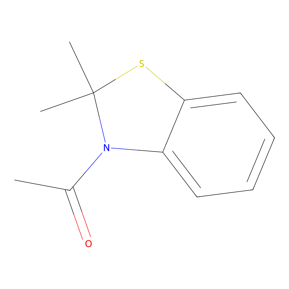 3-Acetyl-2,2-dimethyl-2,3-dihydro-1,3-benzothiazole molecular structure, CAS 25111-87-9