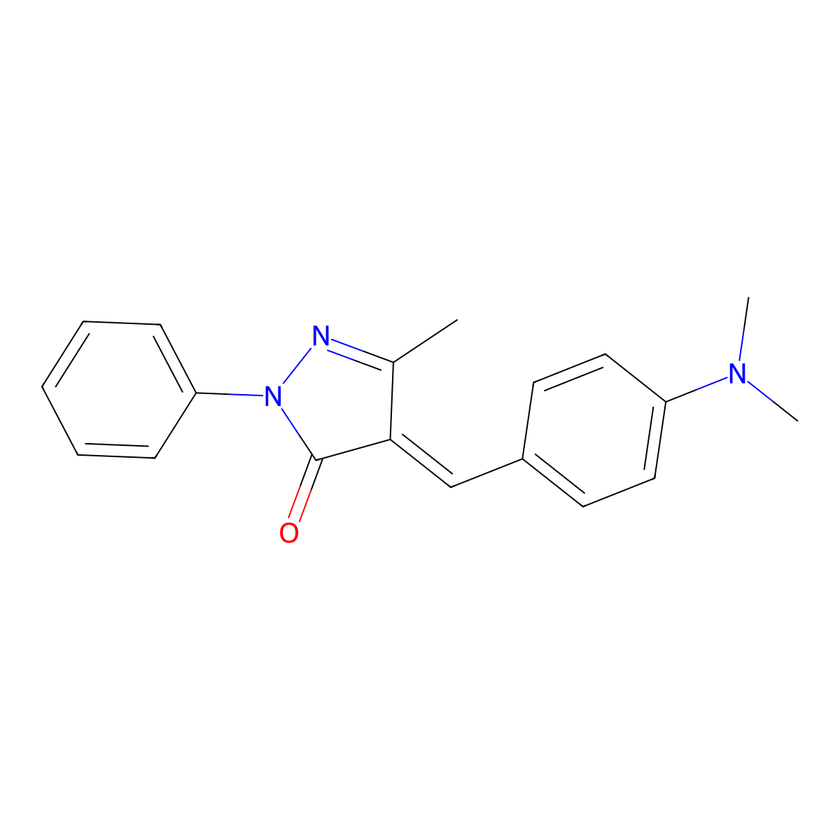 4-((4-(dimethylamino)phenyl)methylene)-2,4-dihydro-5-methyl-2-phenyl-3H-pyrazol-3-one molecular structure, CAS 25111-96-0