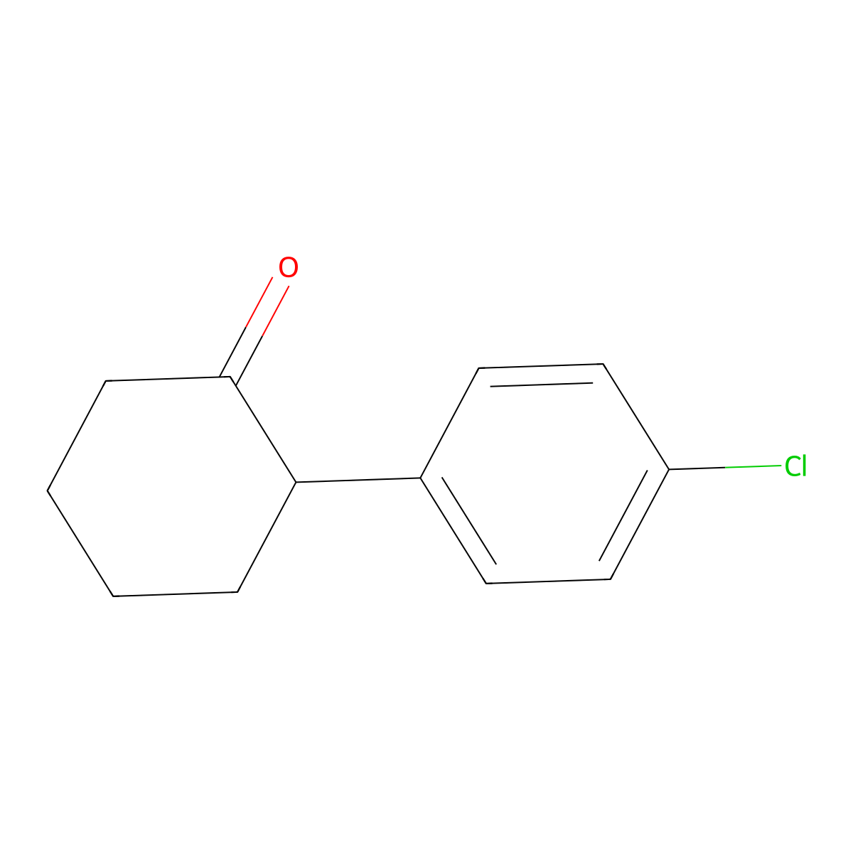 2-(4-Chlorophenyl)cyclohexan-1-one molecular structure, CAS 25115-73-5