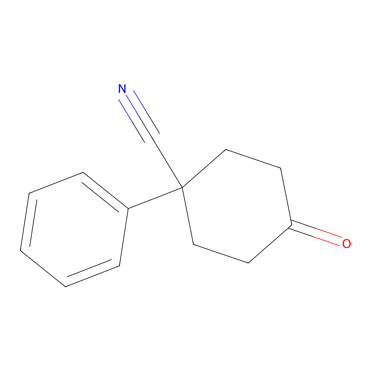 4-Oxo-1-phenylcyclohexanenitrile molecular structure, CAS 25115-74-6