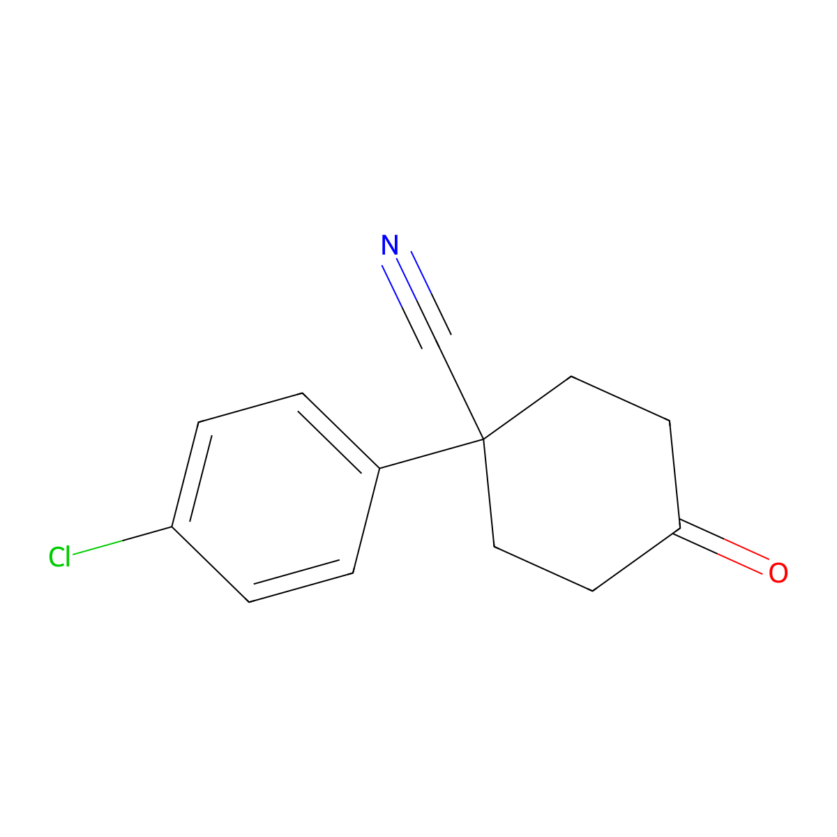 1-(4-Chlorophenyl)-4-oxocyclohexanecarbonitrile molecular structure, CAS 25115-75-7