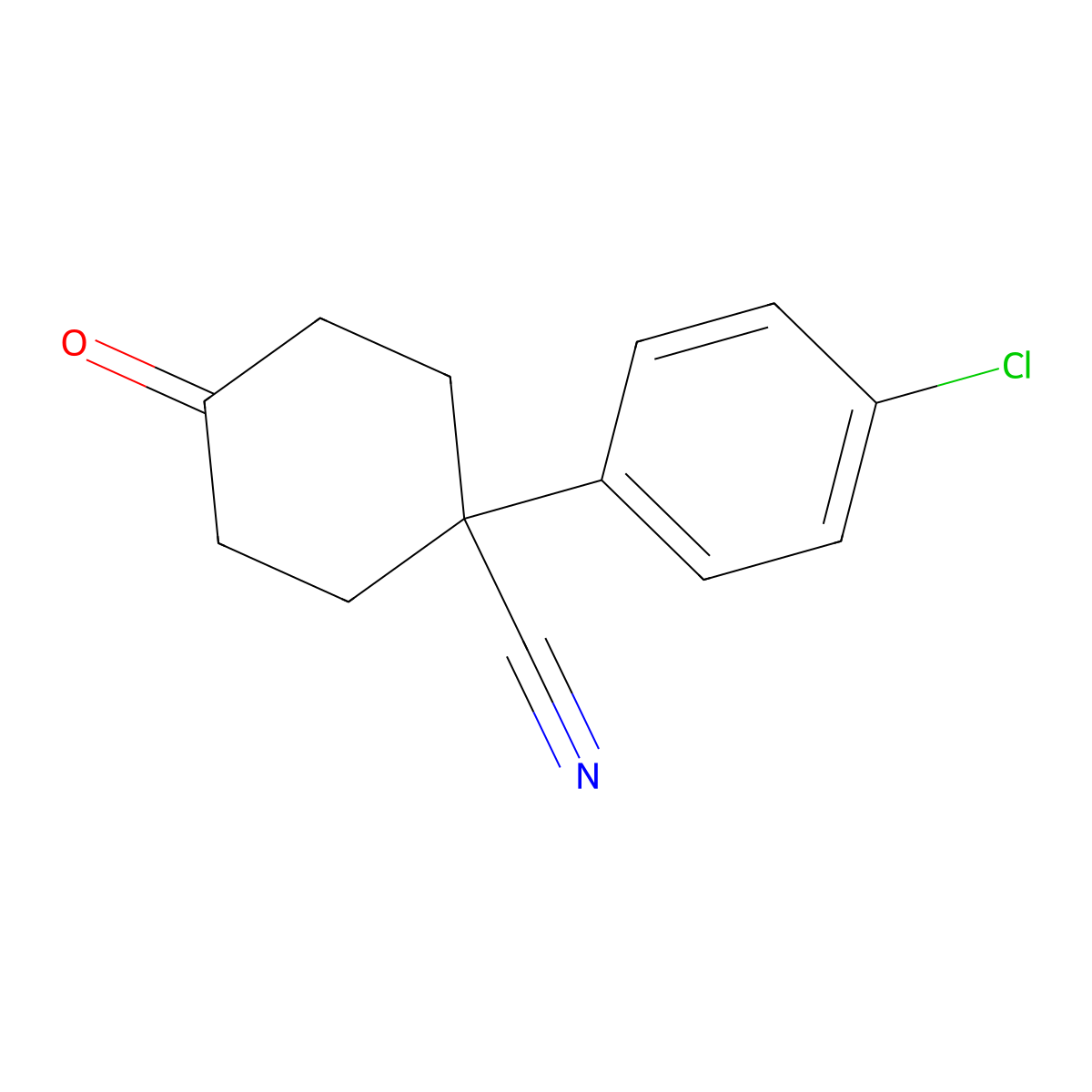 1-(4-Chlorophenyl)-4-oxocyclohexanecarbonitrile molecular structure, CAS 25115-75-7