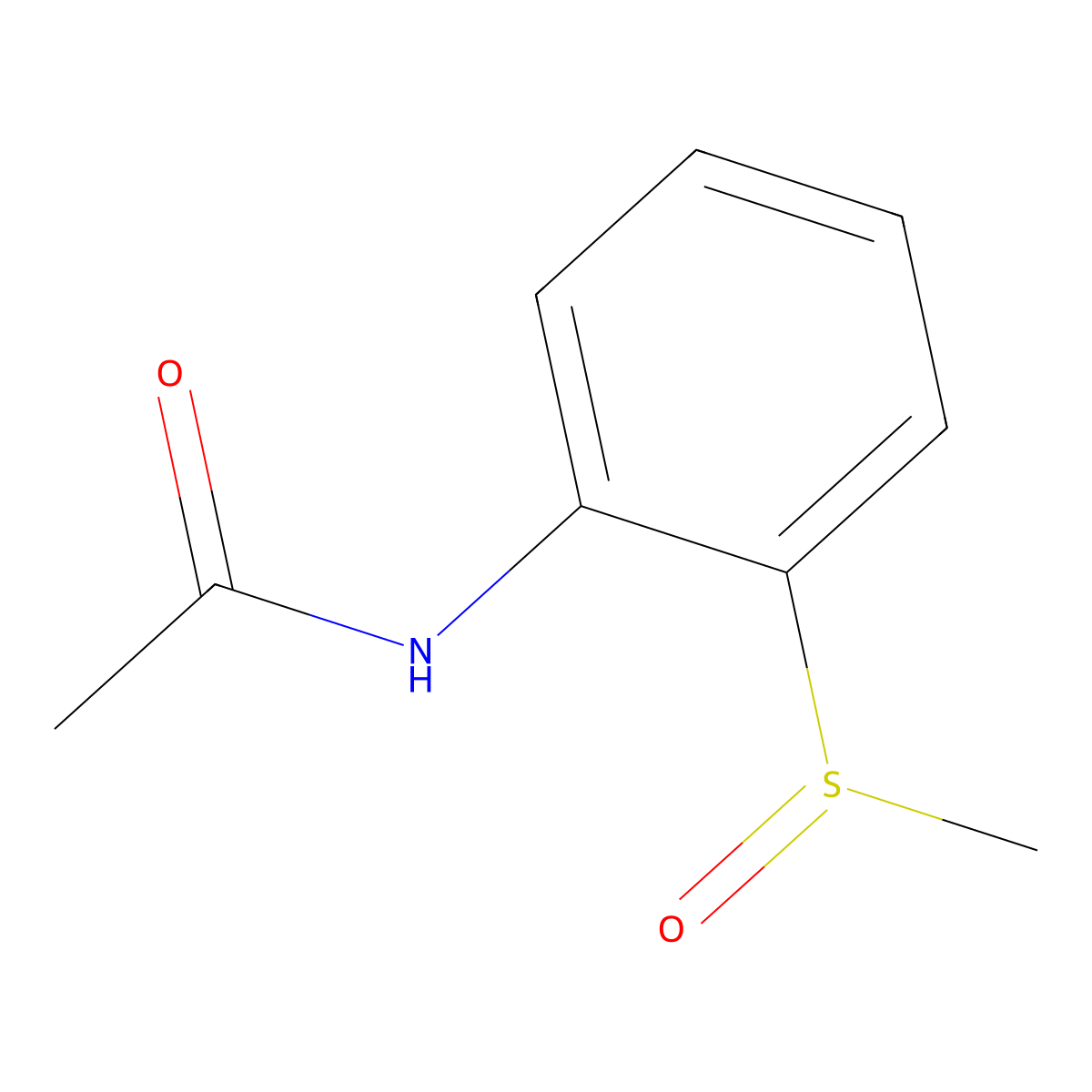 N-[2-(methylsulfinyl)phenyl]acetamide molecular structure, CAS 25115-98-4