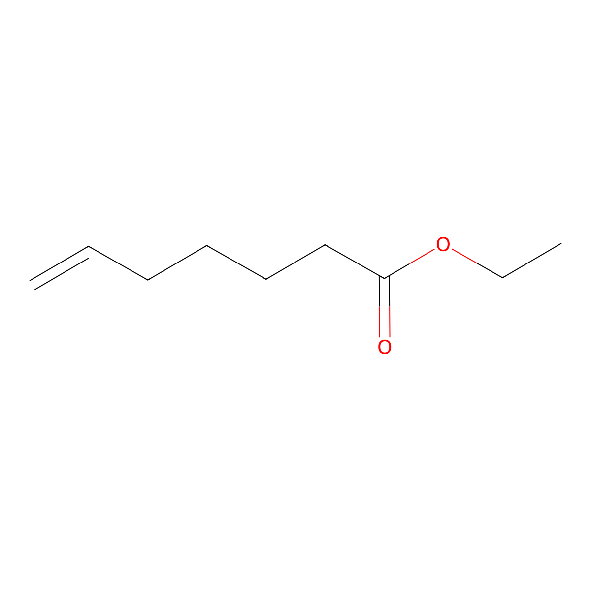 Ethyl 6-heptenoate molecular structure, CAS 25118-23-4