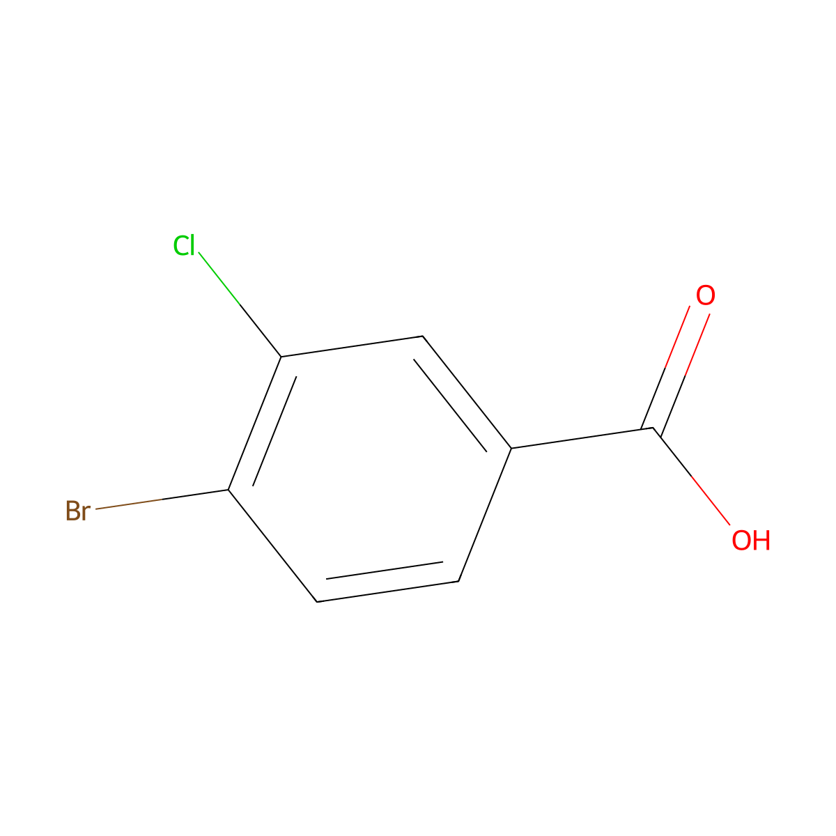 4-Bromo-3-chlorobenzoic acid molecular structure, CAS 25118-59-6
