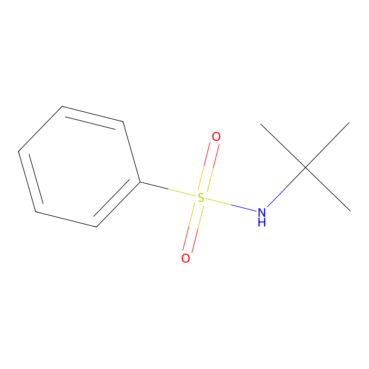 N-(1,1-Dimethylethyl)benzenesulfonamide molecular structure, CAS 2512-24-5