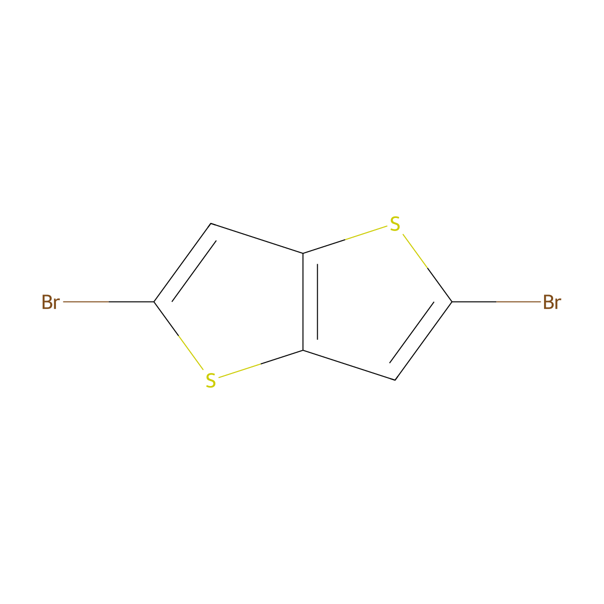 2,5-Dibromothieno(3,2-b)thiophene molecular structure, CAS 25121-87-3