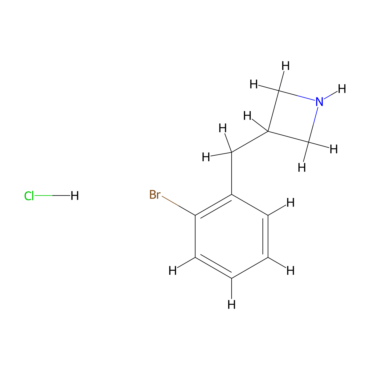 3-[(2-Bromophenyl)methyl]azetidine hydrochloride molecular structure, CAS 2512185-66-7