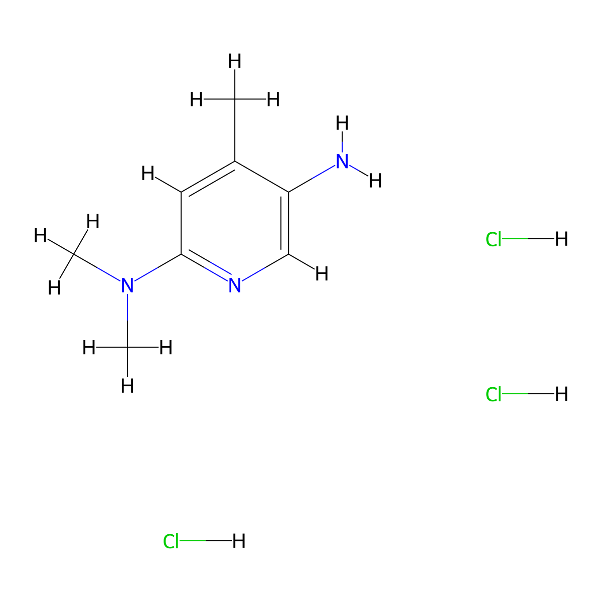 2-(Dimethylamino)-4-methyl-5-aminopyridine trihydrochloride molecular structure, CAS 2512185-79-2