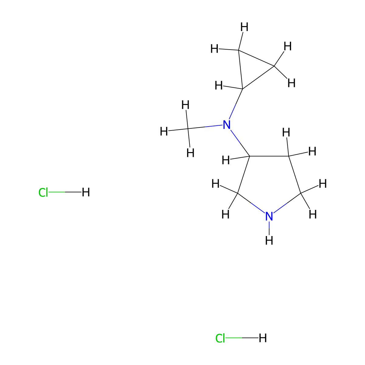 N-Cyclopropyl-N-methylpyrrolidin-3-amine dihydrochloride molecular structure, CAS 2512186-15-9