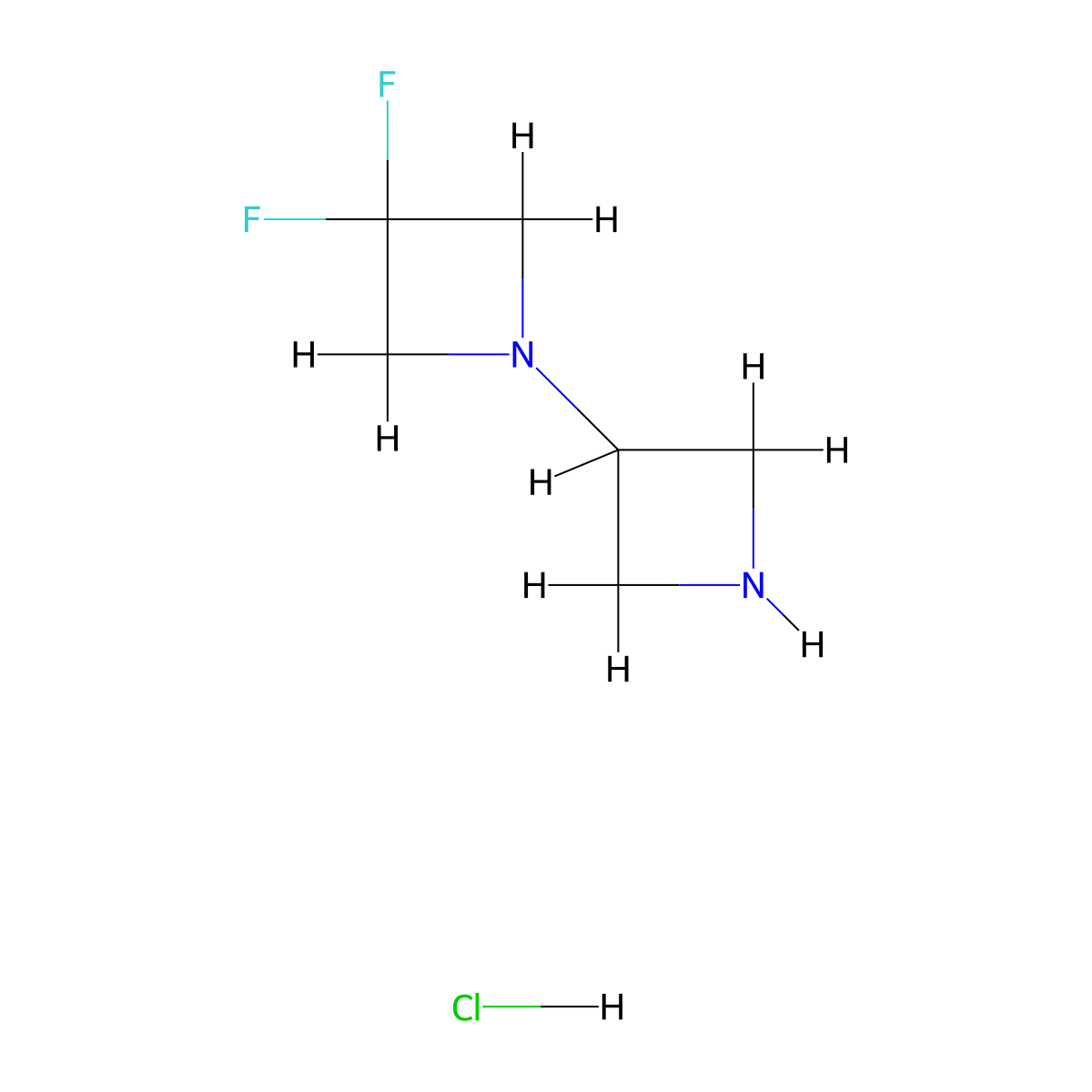 3,3-Difluoro-1,3'-biazetidine hydrochloride molecular structure, CAS 2512187-08-3