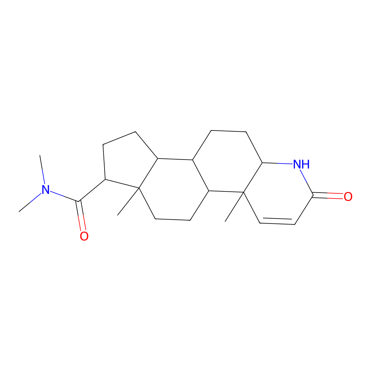 N,N-Dimethyl 3-Oxo-4-aza-5Alpha-androst-1-ene-17Beta-carboxamide molecular structure, CAS 2512195-98-9