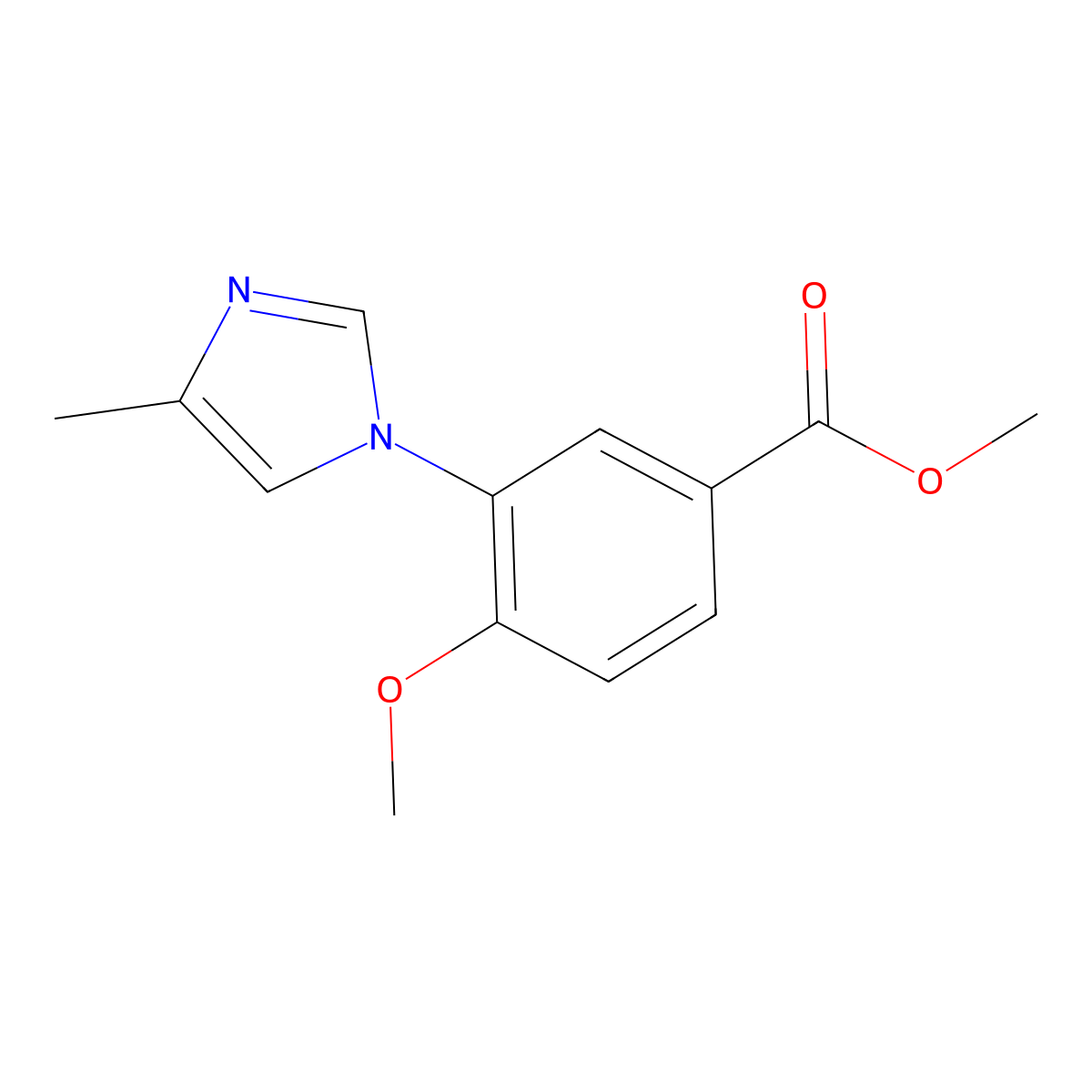 4-Methoxy-3-(4-methyl-imidazol-1-yl)-benzoic acid methyl ester molecular structure, CAS 2512198-31-9