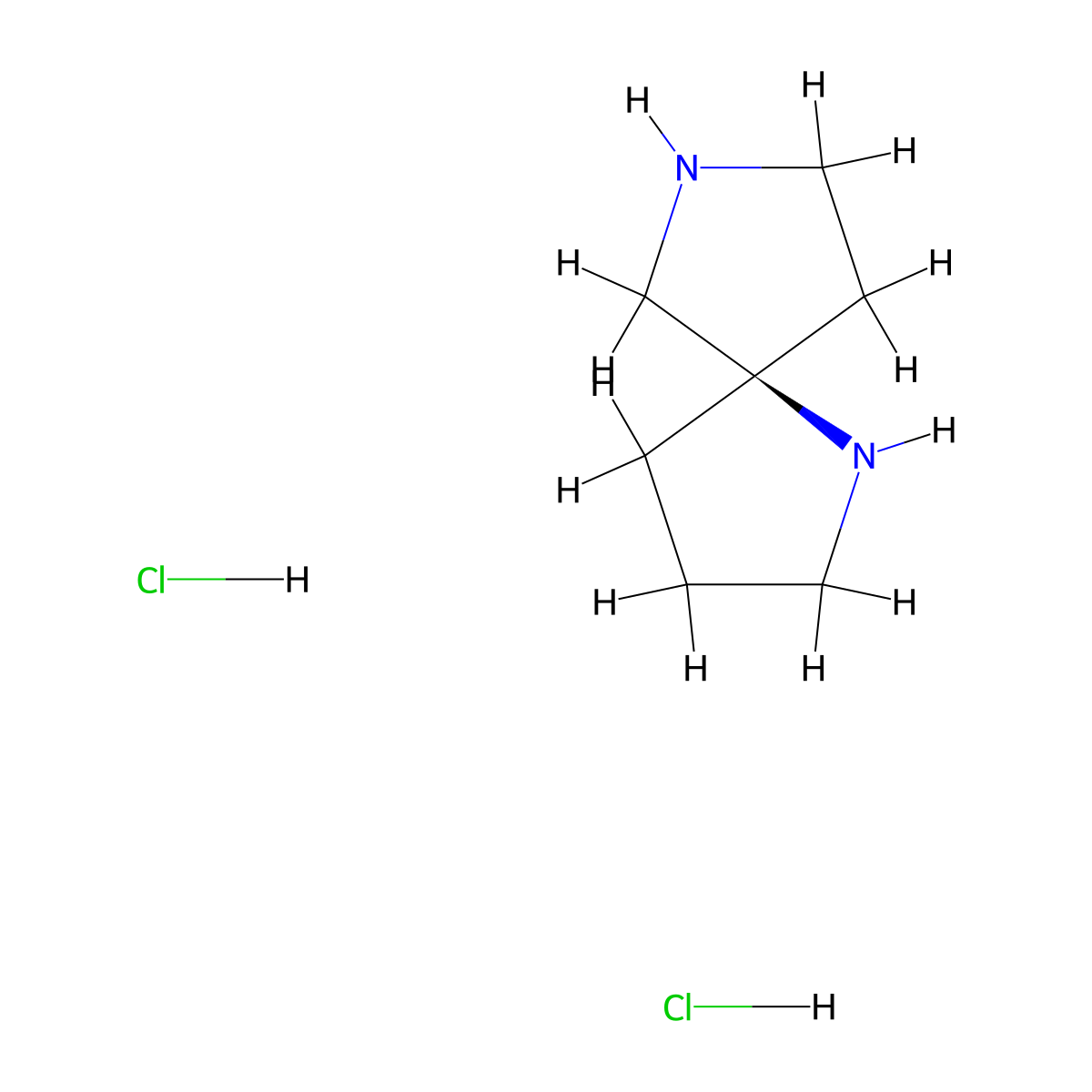 (5R)-1,7-diazaspiro[4.4]nonane;dihydrochloride molecular structure, CAS 2512199-78-7